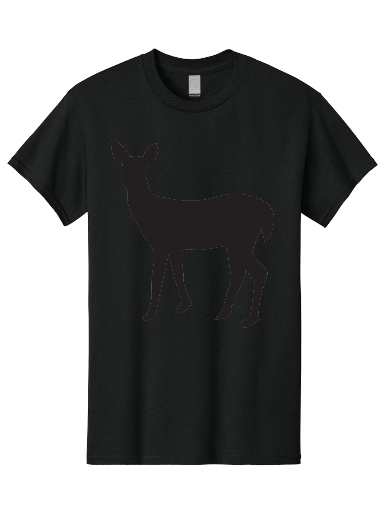 Deer-Silhouette-1 Men'S Graphic Tee, 100% Cotton, Comfortable Casual Summer Wear, Machine Washable, Deer Silhouette, Wildlife Graphic, Animal Shape, Simple Design, Minimalist Art, Forest Creature, Nature Icon Aac642
