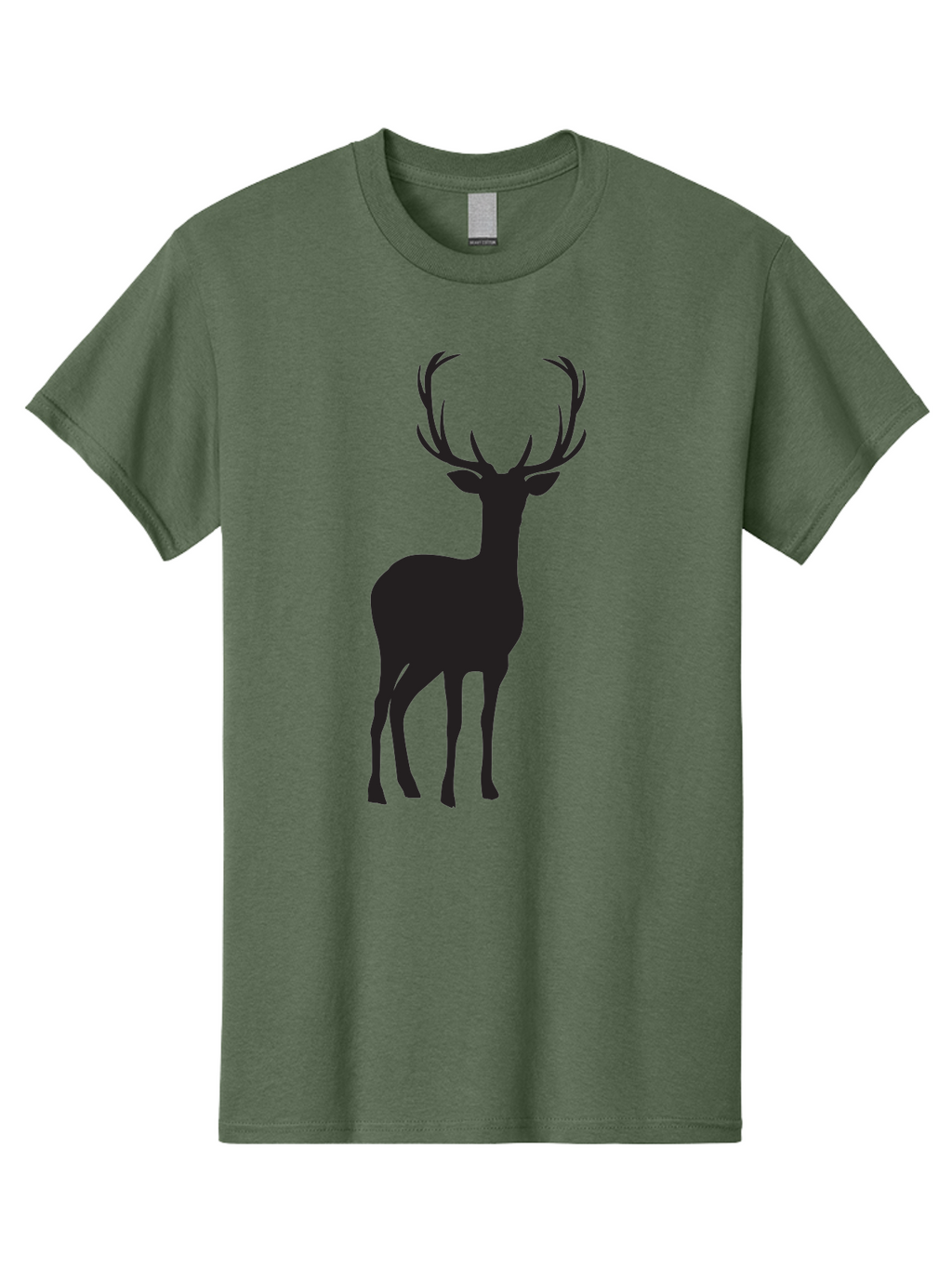 Deer Men'S Graphic Tee, 100% Cotton, Comfortable Casual Summer Wear, Machine Washable, Deer Silhouette, Majestic Stag, Wildlife Graphic, Antlers, Wild Animal, Minimalist Design, Nature-Inspired Art, Simple Illustration Aac647