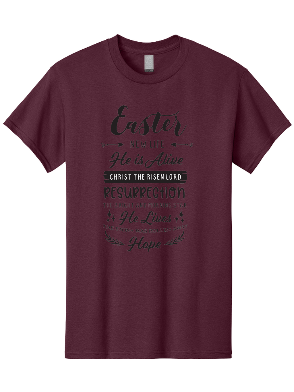 Easter Men'S Graphic Tee, 100% Cotton, Comfortable Casual Summer Wear, Machine Washable, Easter Message, He Is Alive, Christ The Risen Lord, Resurrection, New Life, Hope, Christian Faith, Biblical Scripture, Inspirational Quote, Aac678