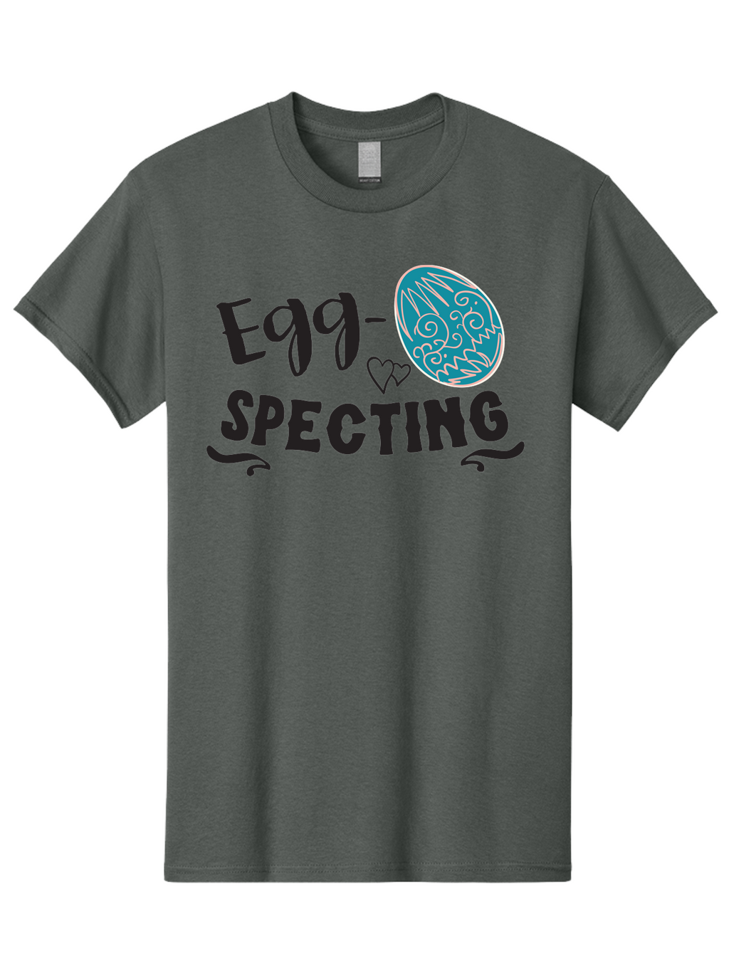 Egg-Specting Men'S Graphic Tee, 100% Cotton, Comfortable Casual Summer Wear, Machine Washable, Easter Egg, Egg Expecting, Cute Designs, Playful Graphics, Decorative Egg, Heart Symbol, Easter Theme, Spring Vibes, Baby Announcement Aac683