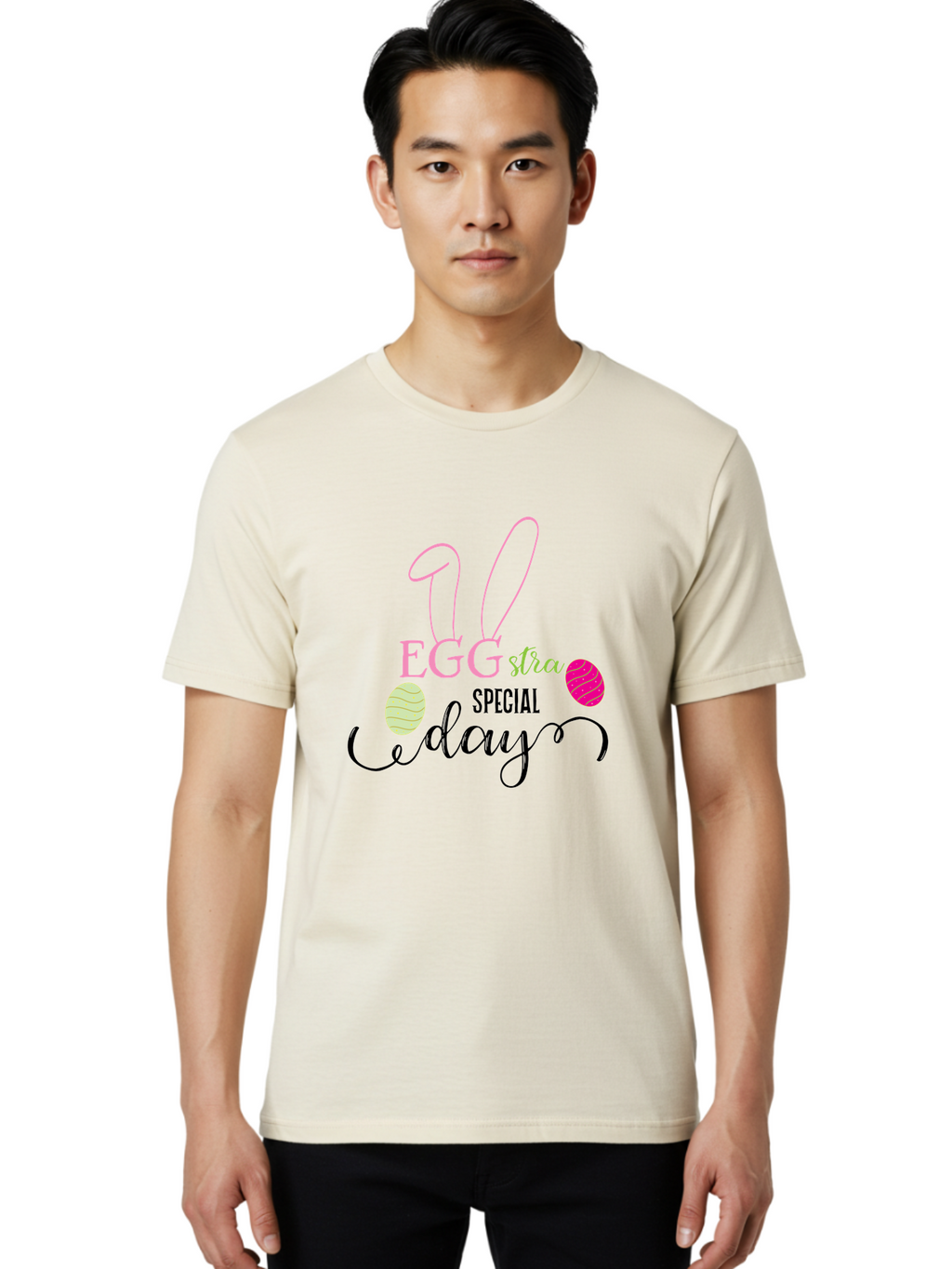 Eggstra-Special-Day Men'S Graphic Tee, 100% Cotton, Comfortable Casual Summer Wear, Machine Washable, Easter Eggs, Bunny Ears, Easter Celebration, Springtime Festivities, Holiday Graphics, Easter-Themed Decor, Festive Eggs, Easter Egg Hunt Aac684