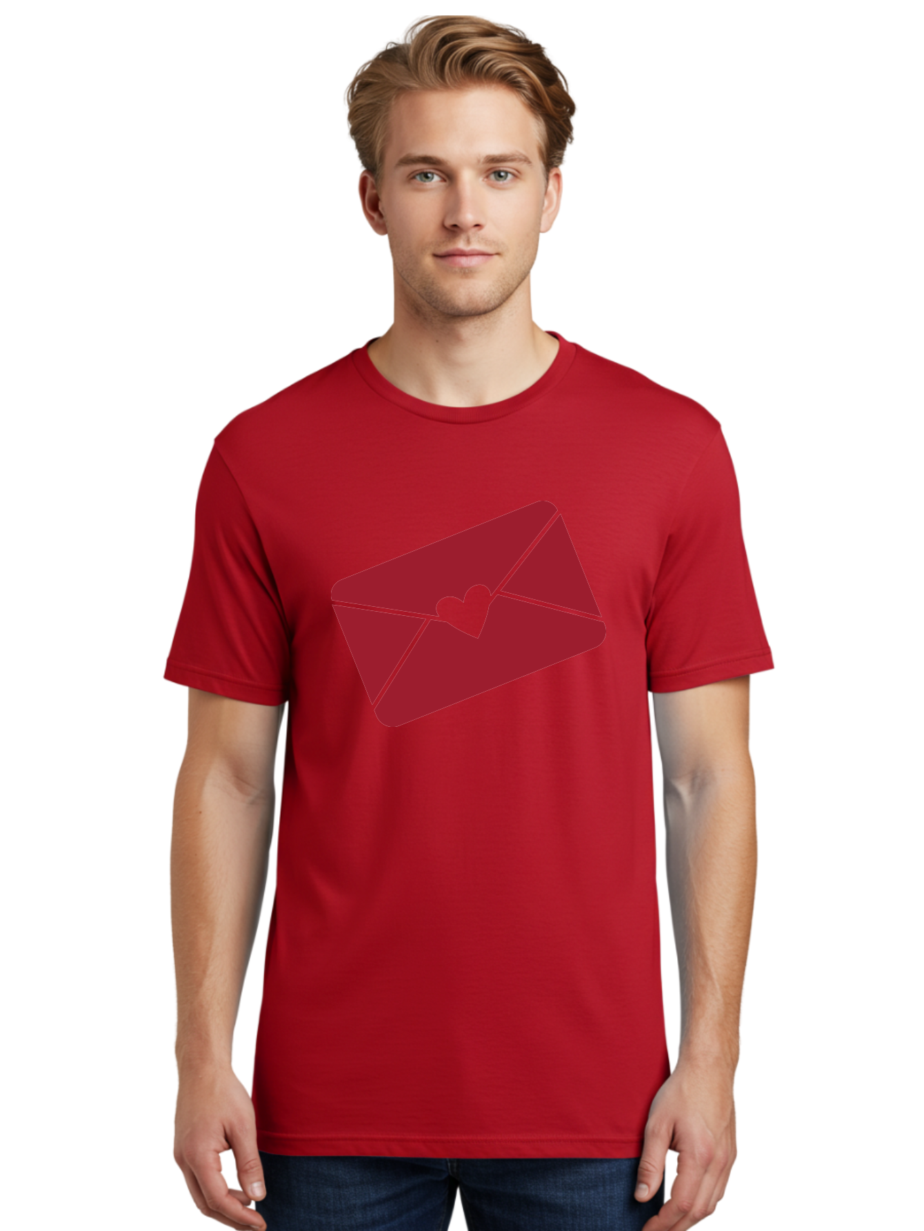 Envelope-With-Heart-1 Men'S Graphic Tee, 100% Cotton, Comfortable Casual Summer Wear, Machine Washable, Love Letter, Romantic Gesture, Heartfelt Message, Envelope Icon, Sealed With Love, Heartfelt Symbol, Affectionate Gesture, Loving Note Aac688