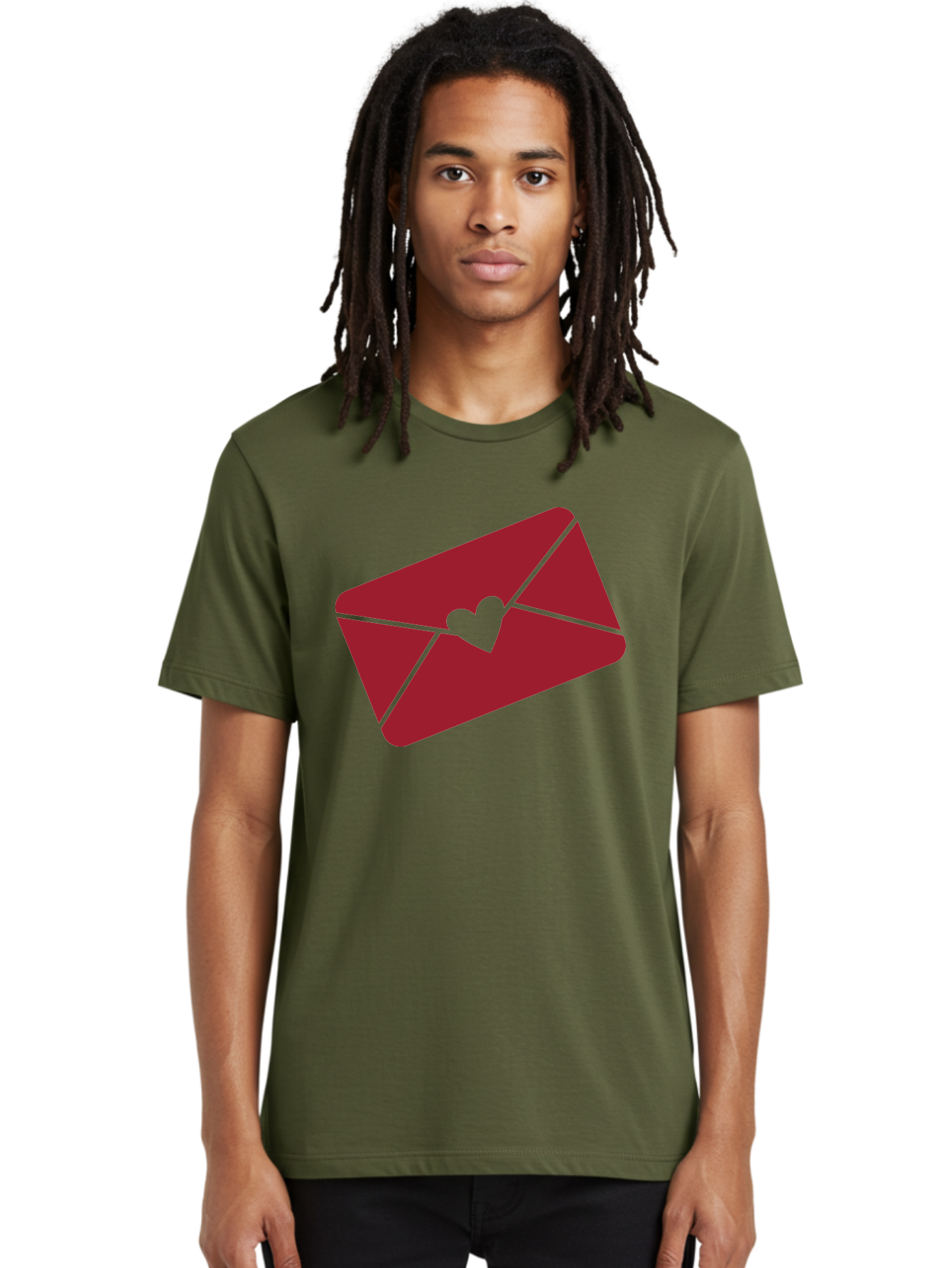 Envelope-With-Heart Men'S Graphic Tee, 100% Cotton, Comfortable Casual Summer Wear, Machine Washable, Love Letter, Romantic Gesture, Valentines Day Card, Heart Symbol, Sealed Envelope, Affectionate Message, Digital Illustration, Aac689