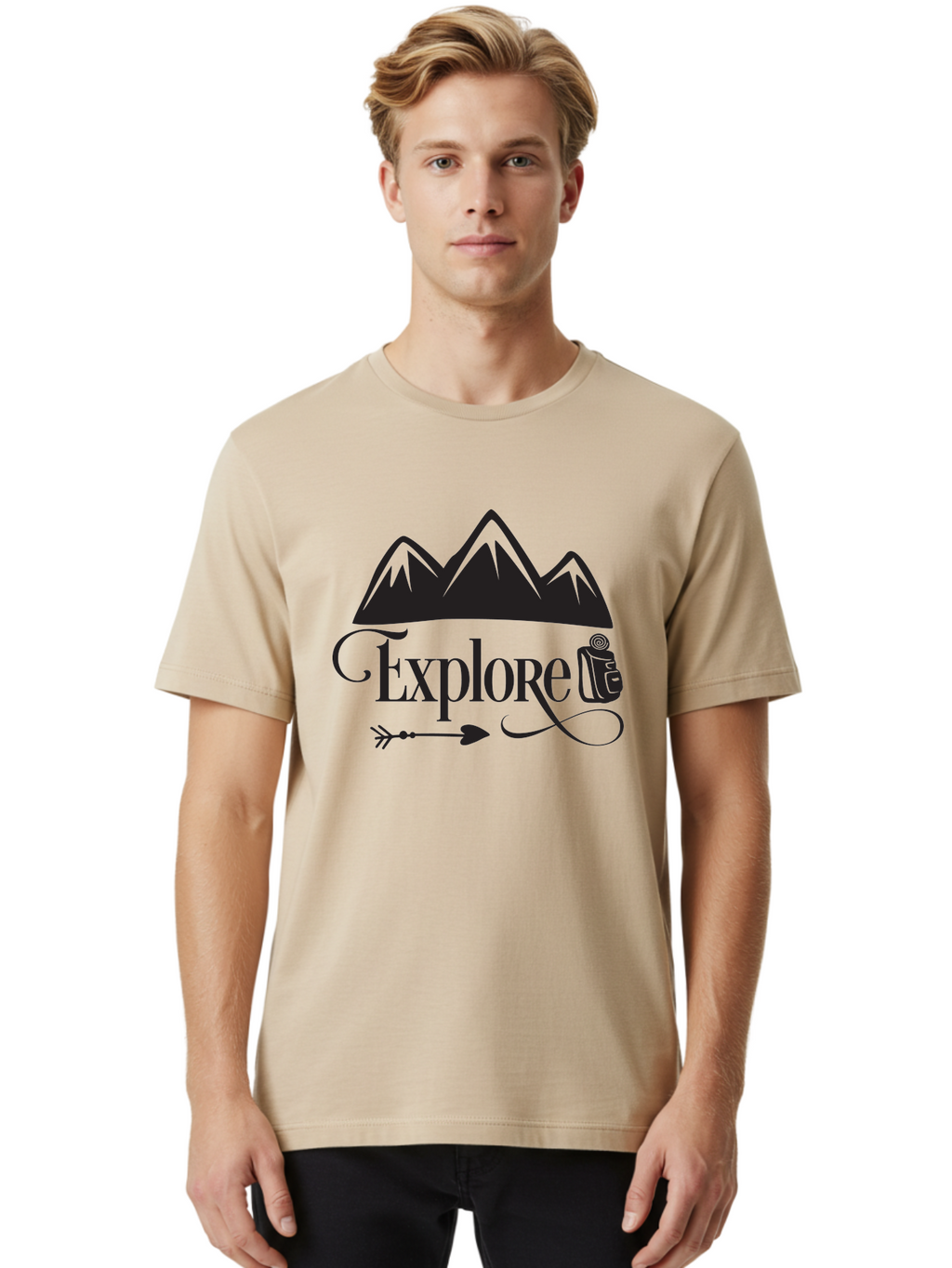 Explored Men'S Graphic Tee, 100% Cotton, Comfortable Casual Summer Wear, Machine Washable, Explore, Adventure, Travel, Mountains, Tourism, Expedition, Discovery, Wanderlust, Adventure Travel, Exploration Aac698