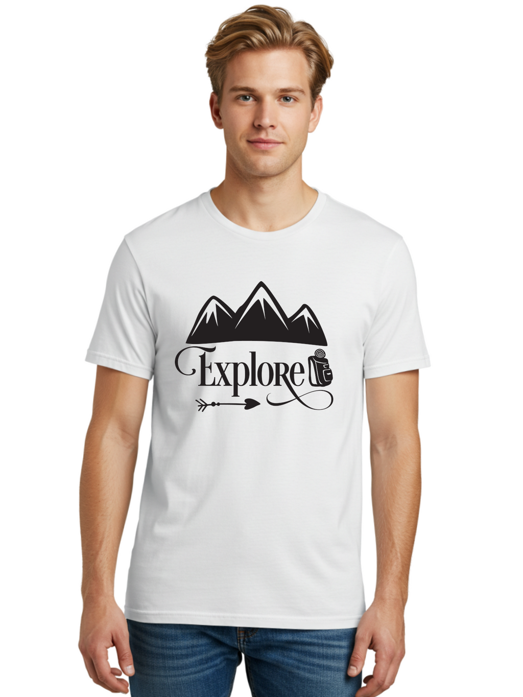 Explored Men'S Graphic Tee, 100% Cotton, Comfortable Casual Summer Wear, Machine Washable, Explore, Adventure, Travel, Mountains, Tourism, Expedition, Discovery, Wanderlust, Adventure Travel, Exploration Aac698