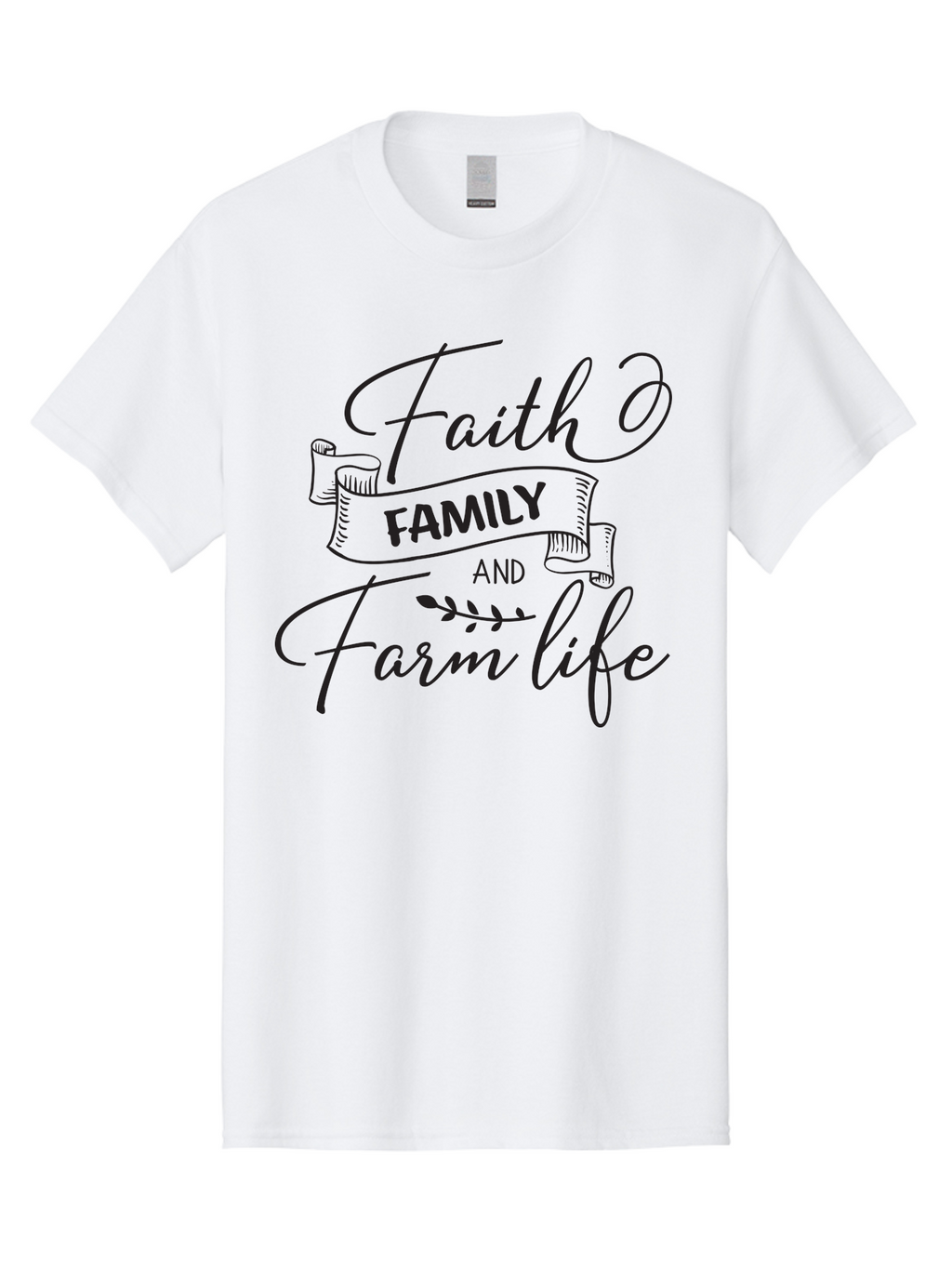 Faith-Family-And-Farm-Life Men'S Graphic Tee, 100% Cotton, Comfortable Casual Summer Wear, Machine Washable, Faith And Family Values, Farm Life, Rural Living, Agricultural Lifestyle, Family Bonding, Country Charm, Inspirational Quotes, Aac701