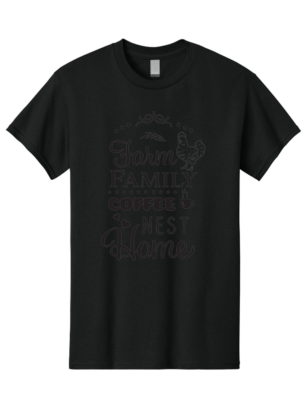 Farm-Family-Coffee-Nest-Home Men'S Graphic Tee, 100% Cotton, Comfortable Casual Summer Wear, Machine Washable, Farmhouse Decor, Family Love, Coffee Lovers, Cozy Home, Chicken Theme, Rustic Charm, Home Sweet Home, Farm Fresh Aac707
