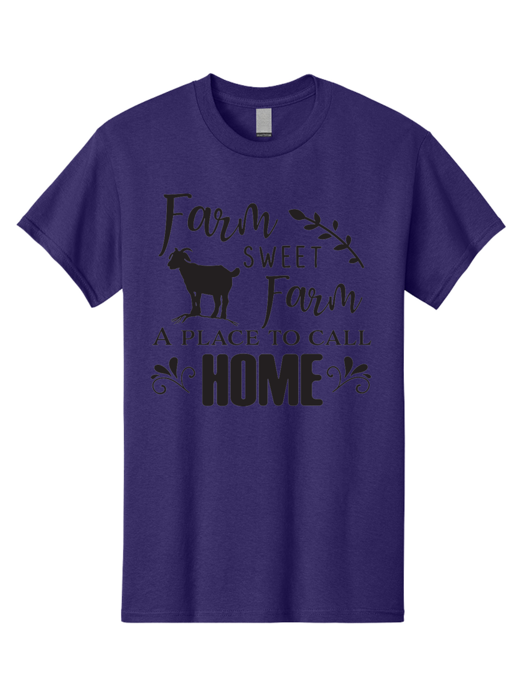 Farm-Sweet-Farm Men'S Graphic Tee, 100% Cotton, Comfortable Casual Summer Wear, Machine Washable, Farmhouse Decor, Rustic Charm, Country Living, Farm Animals, Goat Silhouette, Home Decor, Rural Life, Countryside, Farmhouse Style Aac708