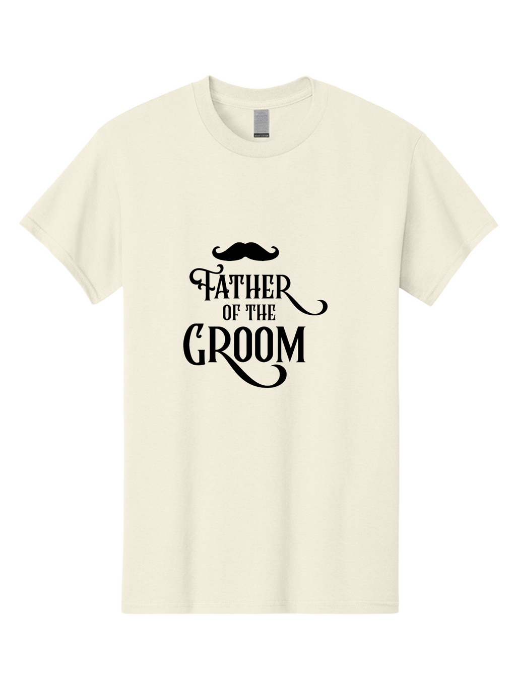Father-Of-Groom Men'S Graphic Tee, 100% Cotton, Comfortable Casual Summer Wear, Machine Washable, Father Of The Groom, Wedding Party, Stylish Mustache, Elegant Typography, Classic Design, Stylish Text, Groom'S Father Aac710