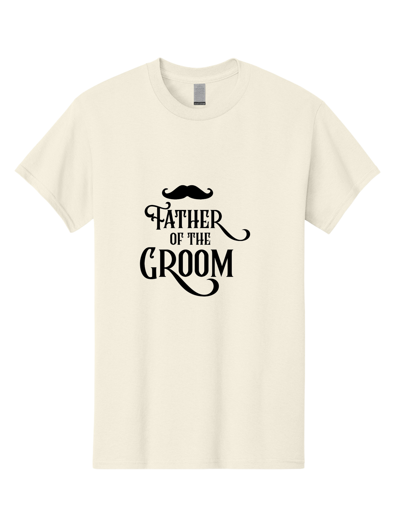 Father-Of-Groom Men'S Graphic Tee, 100% Cotton, Comfortable Casual Summer Wear, Machine Washable, Father Of The Groom, Wedding Party, Stylish Mustache, Elegant Typography, Classic Design, Stylish Text, Groom'S Father Aac710