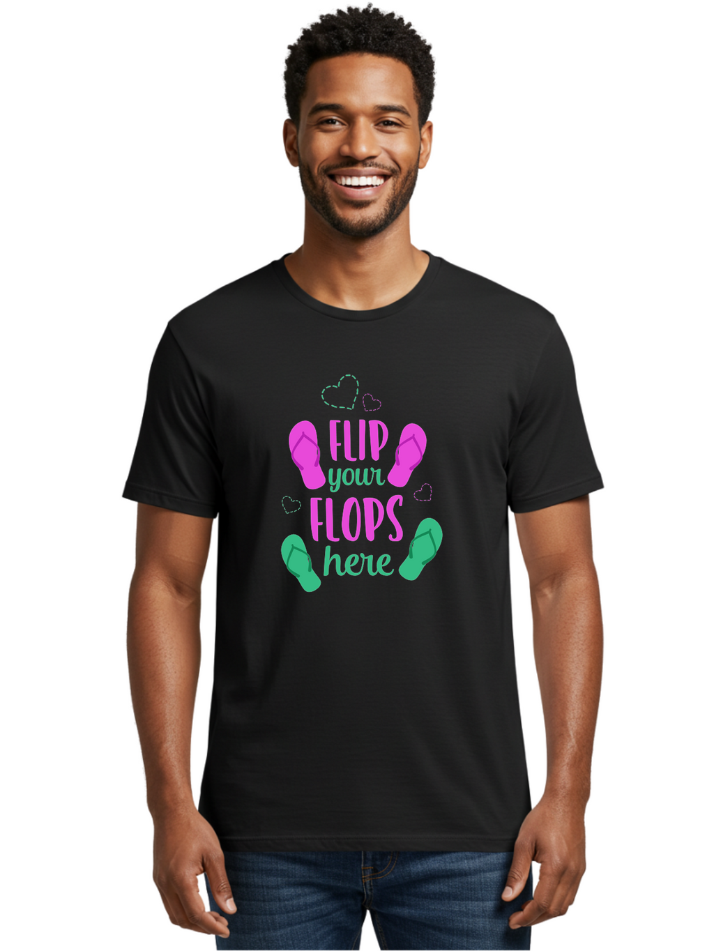 Flip-Flops Men'S Graphic Tee, 100% Cotton, Comfortable Casual Summer Wear, Machine Washable, Flip Flops, Summer Vibes, Beachwear, Tropical Style, Fashion Accessories, Playful Design, Casual Footwear, Vacation Mode, Fun Graphics Aac719