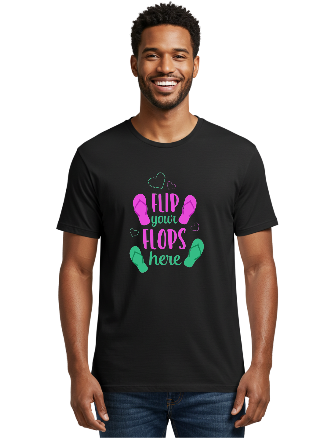 Flip-Flops Men'S Graphic Tee, 100% Cotton, Comfortable Casual Summer Wear, Machine Washable, Flip Flops, Summer Vibes, Beachwear, Tropical Style, Fashion Accessories, Playful Design, Casual Footwear, Vacation Mode, Fun Graphics Aac719