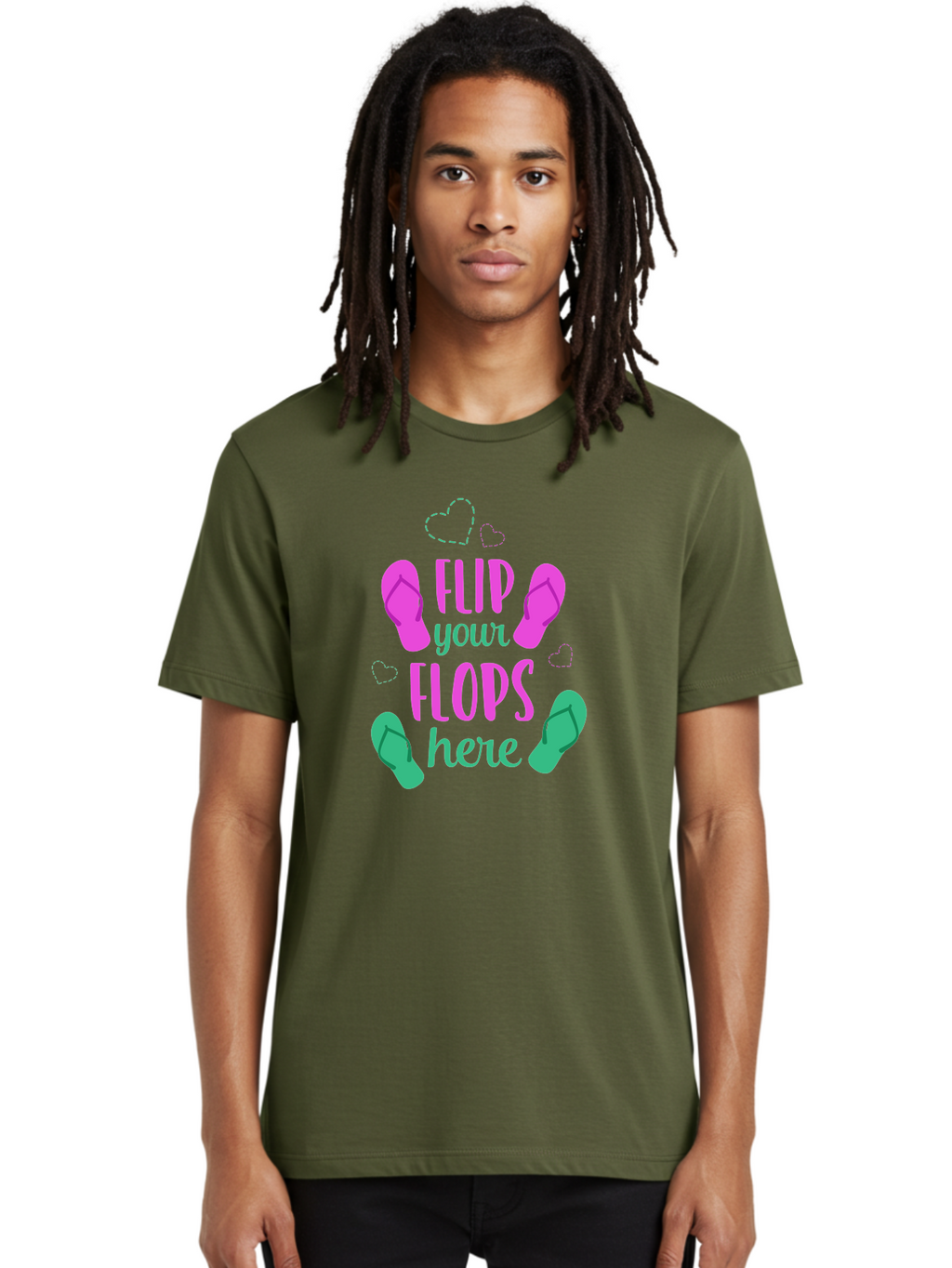 Flip-Flops Men'S Graphic Tee, 100% Cotton, Comfortable Casual Summer Wear, Machine Washable, Flip Flops, Summer Vibes, Beachwear, Tropical Style, Fashion Accessories, Playful Design, Casual Footwear, Vacation Mode, Fun Graphics Aac719