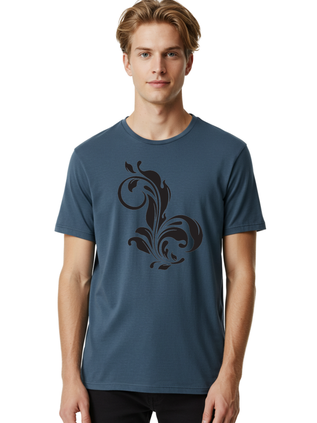 Floral-Design-3 Men'S Graphic Tee, 100% Cotton, Comfortable Casual Summer Wear, Machine Washable, Floral Motif, Decorative Element, Luxury Design, Abstract Art, Elegant Pattern, Ornate Style, Classic Symbol Aac723