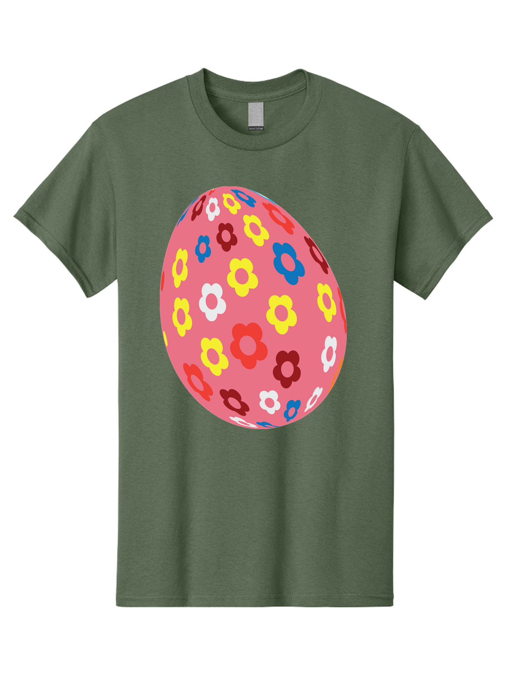 Floral-Easter-Egg-1 Men'S Graphic Tee, 100% Cotton, Comfortable Casual Summer Wear, Machine Washable, Pink Egg, Floral Pattern, Colorful Flowers, Easter Decoration, Spring Theme, Festive Design, Vibrant Colors, Easter Egg, Flower Pattern, Aac725