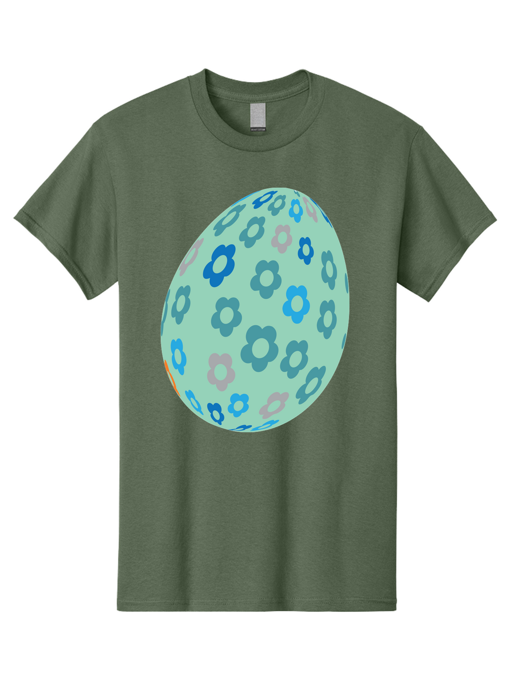 Floral-Easter-Egg-3 Men'S Graphic Tee, 100% Cotton, Comfortable Casual Summer Wear, Machine Washable, Blue Flowers, Pastel Colors, Floral Pattern, Easter Egg, Spring Theme, Decorative Design, Digital Illustration Aac727