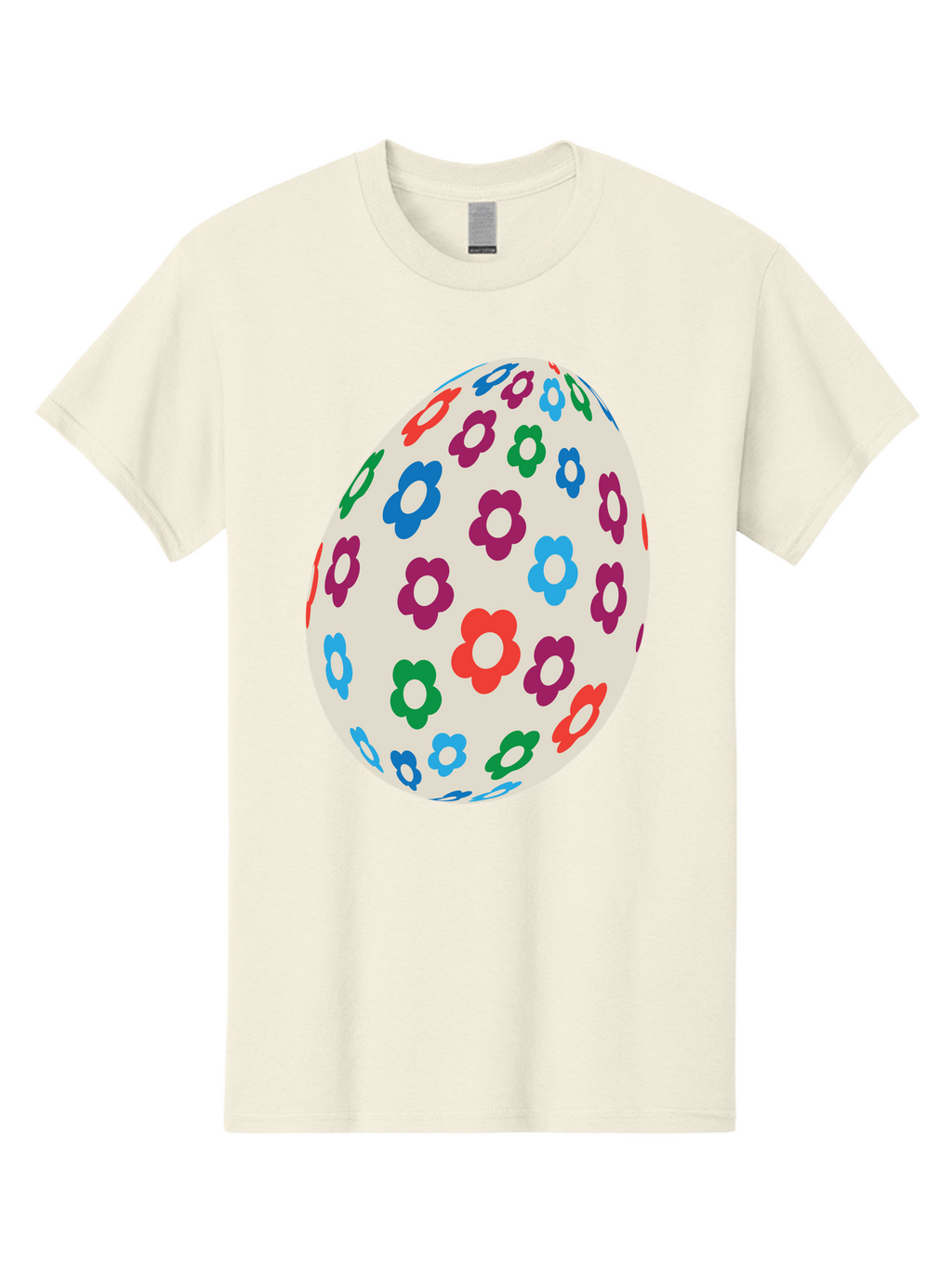 Floral-Egg-1 Men'S Graphic Tee, 100% Cotton, Comfortable Casual Summer Wear, Machine Washable, Colorful Flowers, Easter Egg Decoration, Floral Pattern, Pastel Colors, Festive Design, Spring Theme, Easter Celebration Aac729