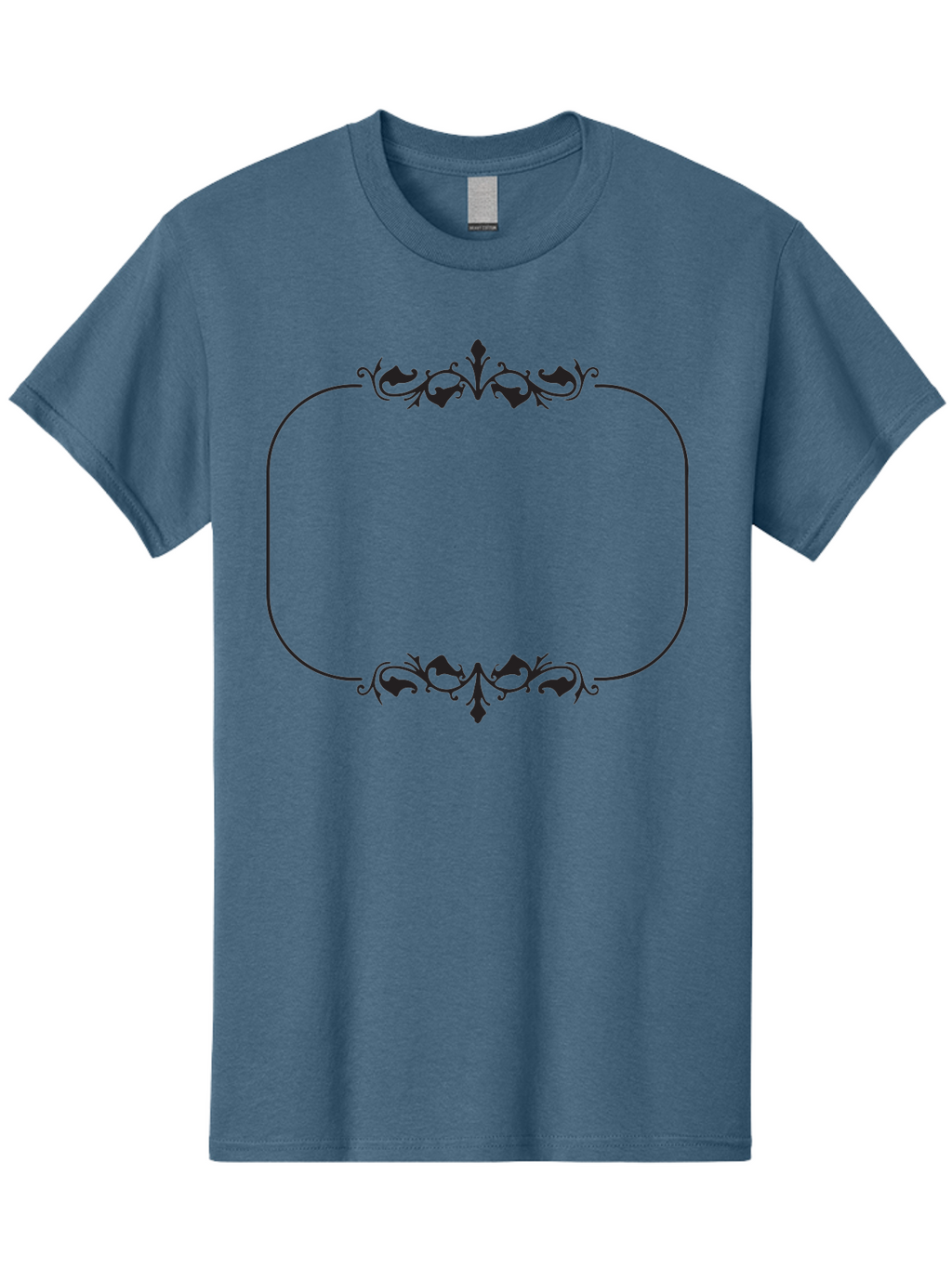 Floral-Frame Men'S Graphic Tee, 100% Cotton, Comfortable Casual Summer Wear, Machine Washable, Floral Design, Vintage Frame, Ornate Patterns, Elegant Border, Classic Decor, Decorative Elements, Stylish Graphics, Ornamental Details Aac733