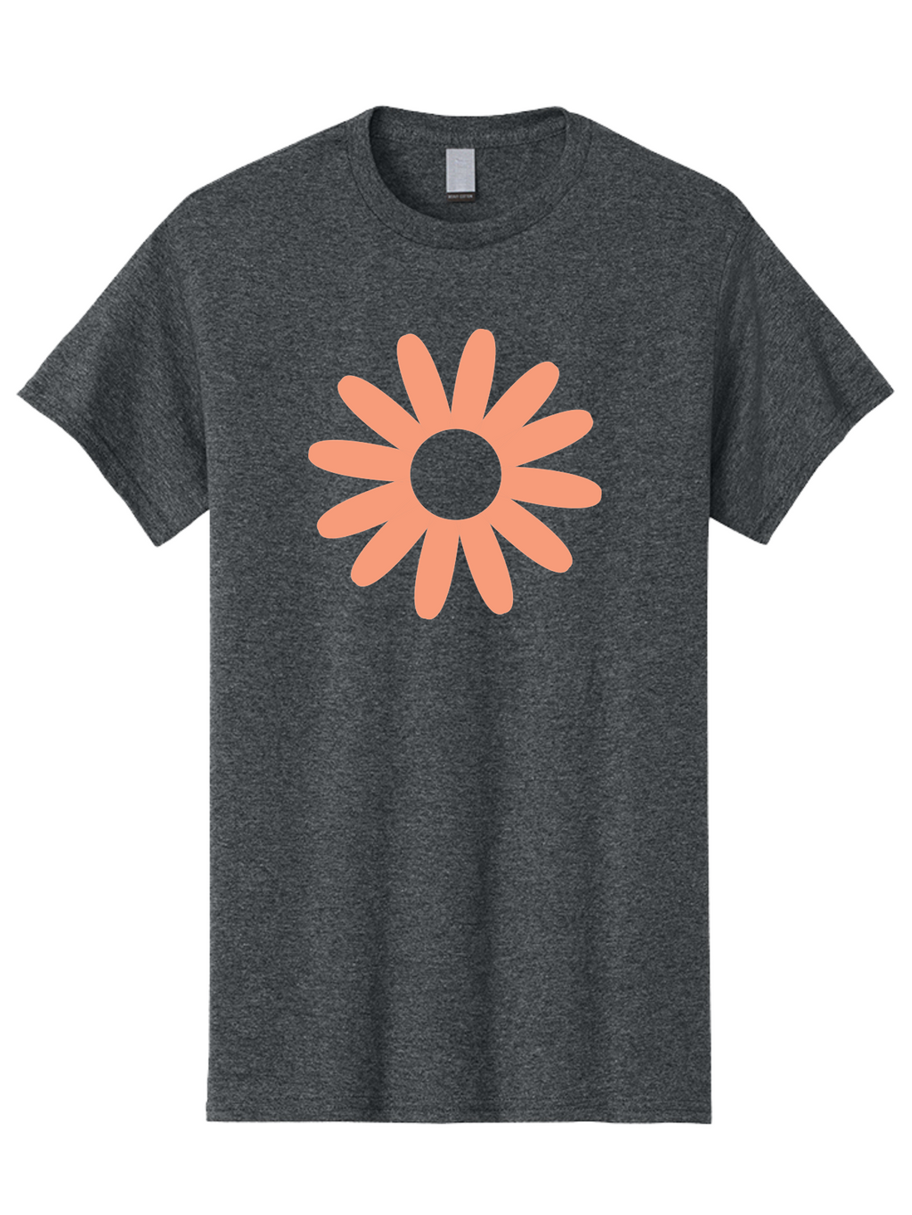 Flower Men'S Graphic Tee, 100% Cotton, Comfortable Casual Summer Wear, Machine Washable, Simple Flower Design, Pink Petals, Minimalist Illustration, Floral Pattern, Graphic Design Element, Pastel Colors, Cute Graphics Aac738