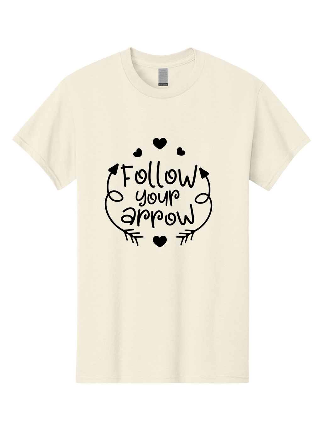 Follow-Your-Arrow Men'S Graphic Tee, 100% Cotton, Comfortable Casual Summer Wear, Machine Washable, Follow Your Arrow, Inspirational Quotes, Motivational Phrases, Arrow Design, Hearts, Love, Kindness, Positivity, Happy Vibes, Encouragement, Aac740