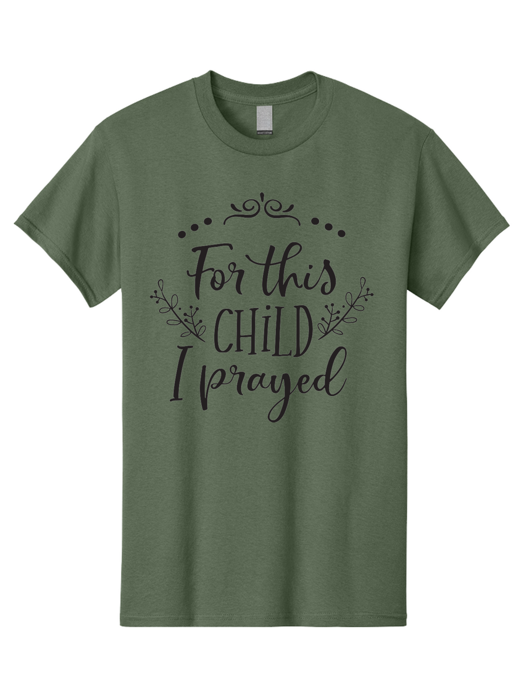 For-This-Child-I-Prayed Men'S Graphic Tee, 100% Cotton, Comfortable Casual Summer Wear, Machine Washable, Inspirational Quote, Prayer For Child, Biblical Inspiration, 1 Samuel 1:27, Scripture Art, Faith-Based Design, Inspirational Art, Aac743