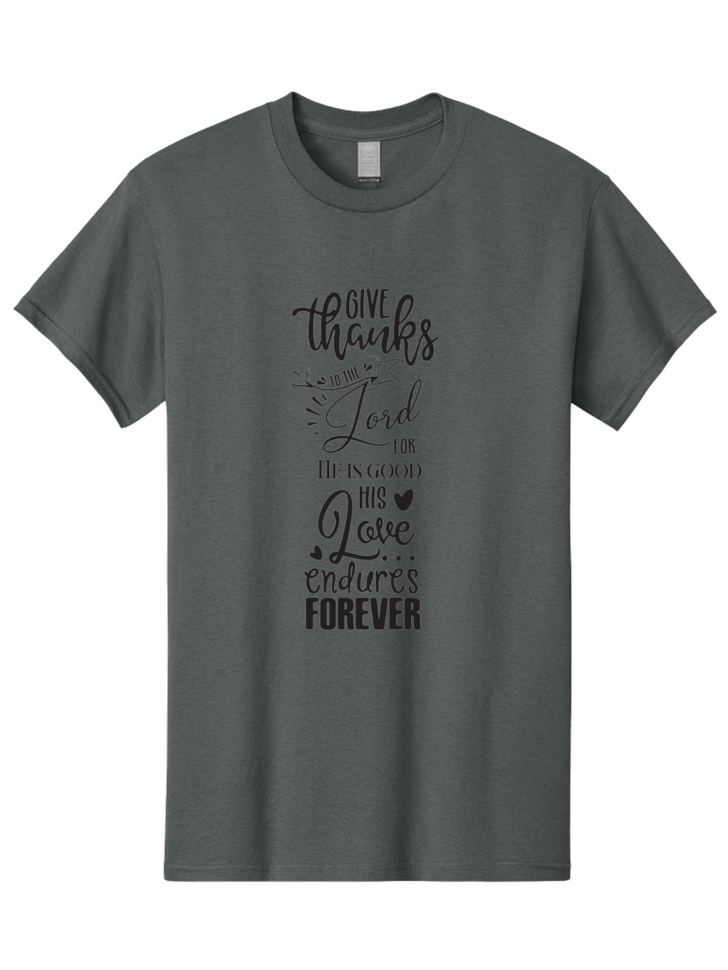 Give-Thanks-To-The-Lord Men'S Graphic Tee, 100% Cotton, Comfortable Casual Summer Wear, Machine Washable, Give Thanks To The Lord, Inspirational Quote, Bible Verse, Motivational Phrase, Gratitude, Faith, Spirituality, Christian Values, Aac758