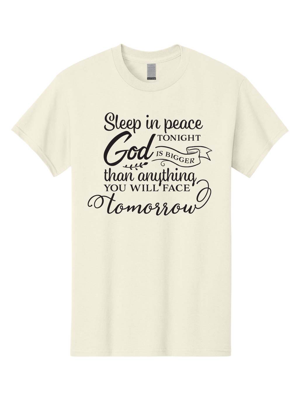 God-Is-Bigger Men'S Graphic Tee, 100% Cotton, Comfortable Casual Summer Wear, Machine Washable, Inspirational Quote, Motivational Words, God Is Bigger, Peaceful Sleep, Inspirational Sayings, Faith, Trust, Hope, Positivity, Motivation Aac763