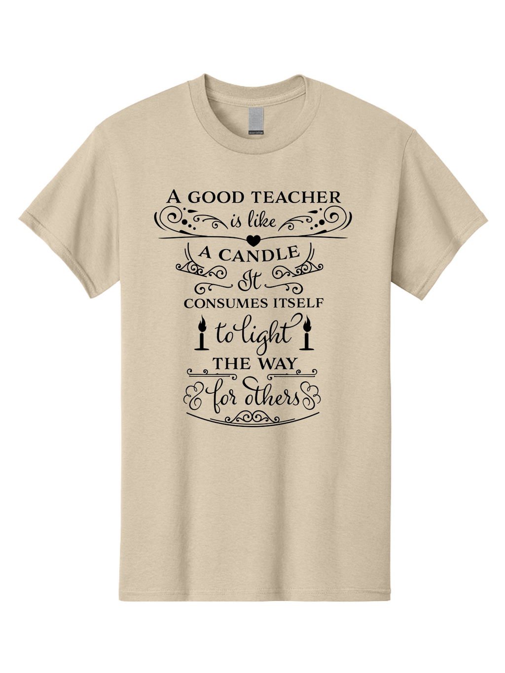 Good-Teacher-Candle-Quote Men'S Graphic Tee, 100% Cotton, Comfortable Casual Summer Wear, Machine Washable, Good Teacher, Inspirational Quote, Teacher Appreciation, Candle Metaphor, Selfless Dedication, Teacher'S Day Gift, Motivational Message Aac772