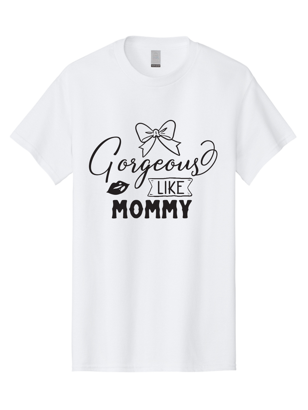 Gorgeous-Like-Mommy Men'S Graphic Tee, 100% Cotton, Comfortable Casual Summer Wear, Machine Washable, Gorgeous Mom, Mom And Daughter, Mother Daughter Matching Outfits, Stylish Mom, Fashionable Mom, Gorgeous Like Mommy, Lipstick Lips, Aac773
