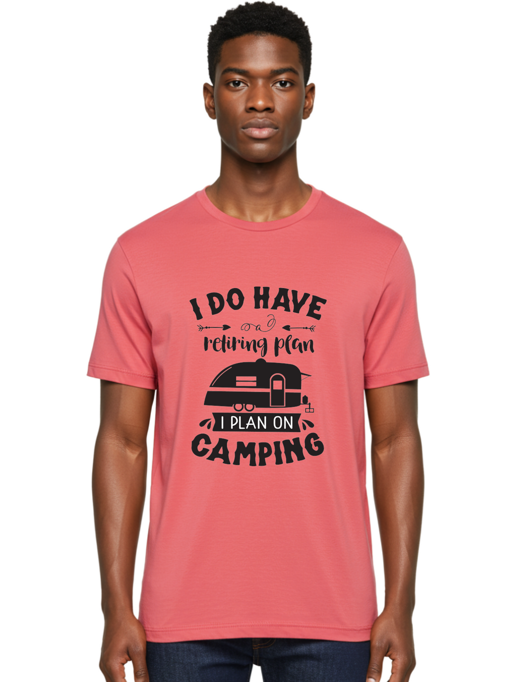 I-Do-Have-Retiring-Plan Men'S Graphic Tee, 100% Cotton, Comfortable Casual Summer Wear, Machine Washable, Retirement Plan, Camping Life, Outdoor Adventure, Travel Trailer, Caravan, Camping Quote, Funny Retirement, Retirement Humor, Aac842