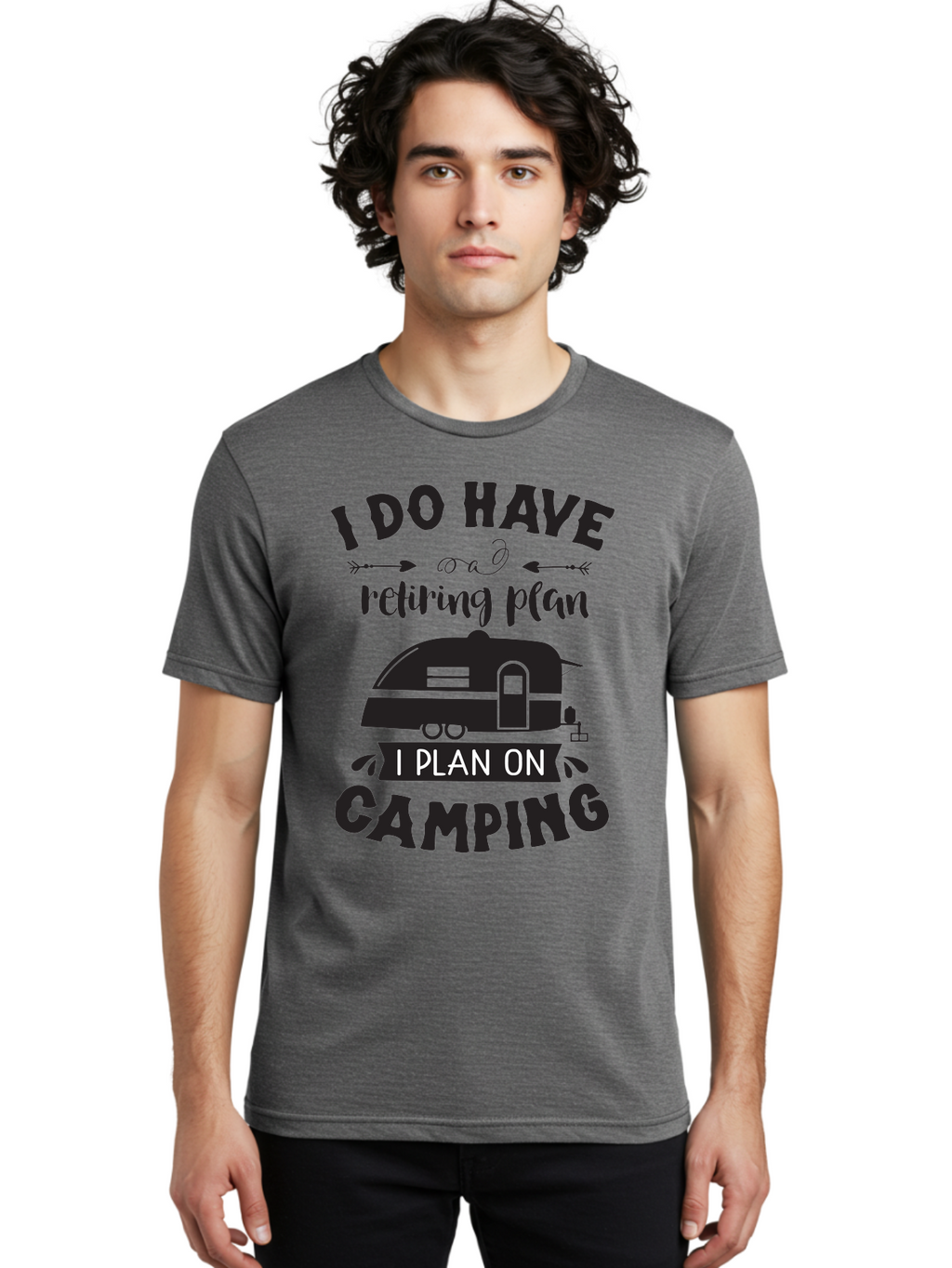 I-Do-Have-Retiring-Plan Men'S Graphic Tee, 100% Cotton, Comfortable Casual Summer Wear, Machine Washable, Retirement Plan, Camping Life, Outdoor Adventure, Travel Trailer, Caravan, Camping Quote, Funny Retirement, Retirement Humor, Aac842