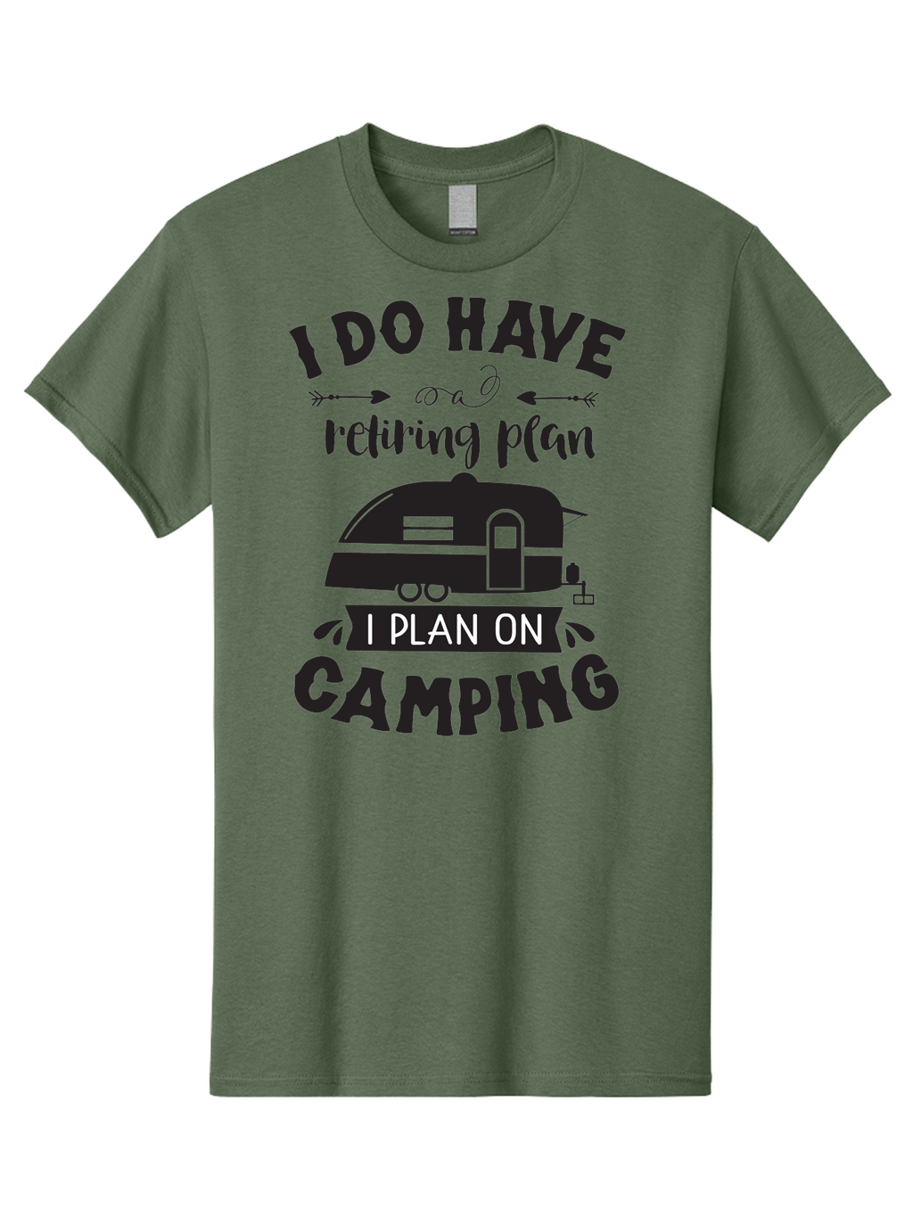 I-Do-Have-Retiring-Plan Men'S Graphic Tee, 100% Cotton, Comfortable Casual Summer Wear, Machine Washable, Retirement Plan, Camping Life, Outdoor Adventure, Travel Trailer, Caravan, Camping Quote, Funny Retirement, Retirement Humor, Aac842