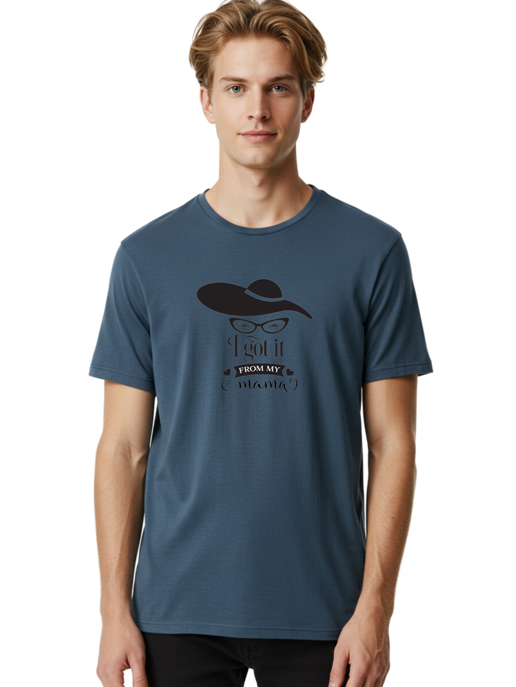 I-Got-It-From-My-Mama Men'S Graphic Tee, 100% Cotton, Comfortable Casual Summer Wear, Machine Washable, Funny Mama Quote, Humorous Mom Saying, I Got It From My Mama, Cute Mama Design, Mama Love, Mom Humor, Heartwarming Quote, Aac848
