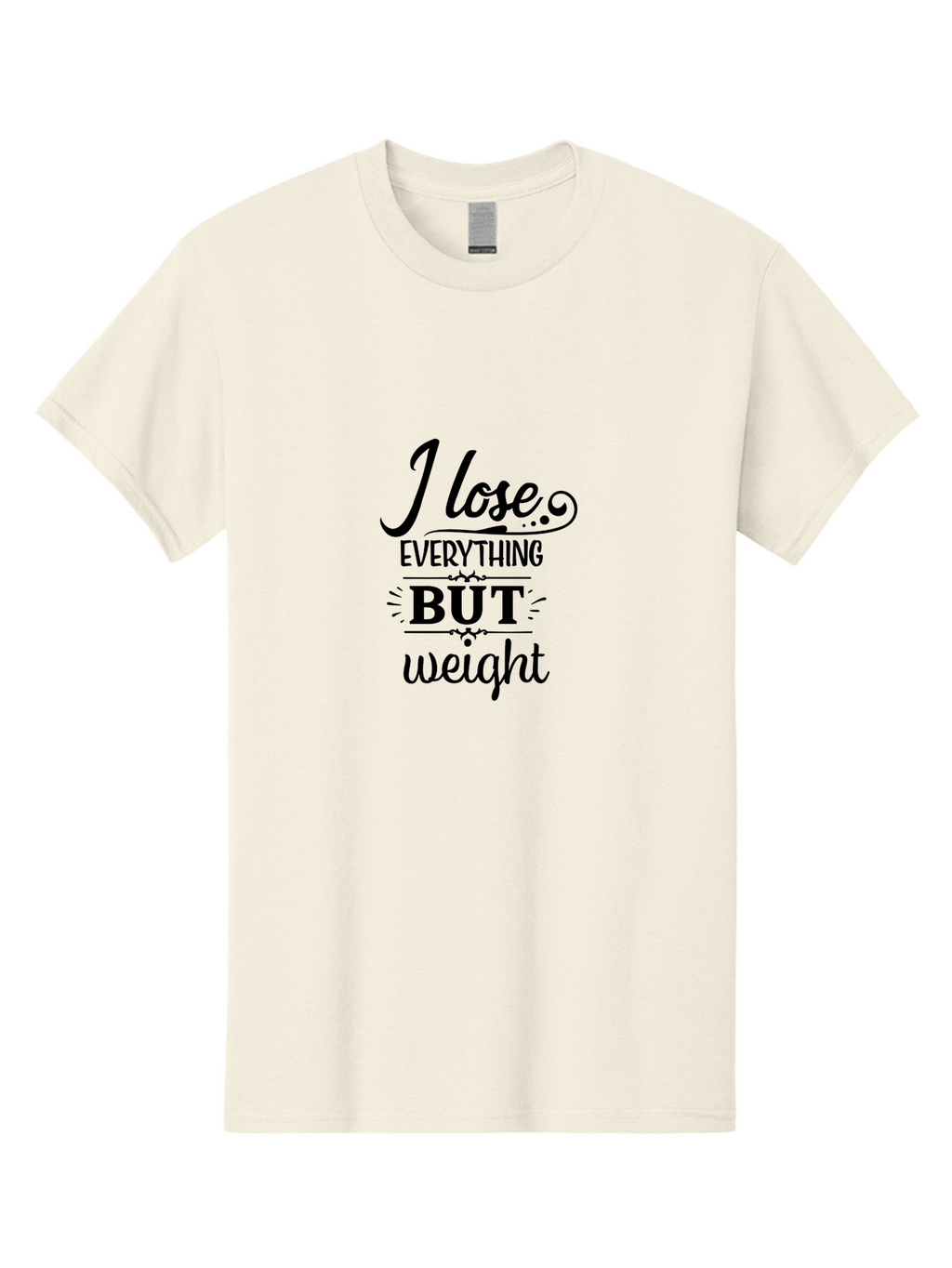 I-Lose-Everything-But-Weight Men'S Graphic Tee, 100% Cotton, Comfortable Casual Summer Wear, Machine Washable, Motivational Quote, Weight Loss, Fitness Inspiration, Gym, Humor, Irony, Decorative Typography, Black Text Aac853