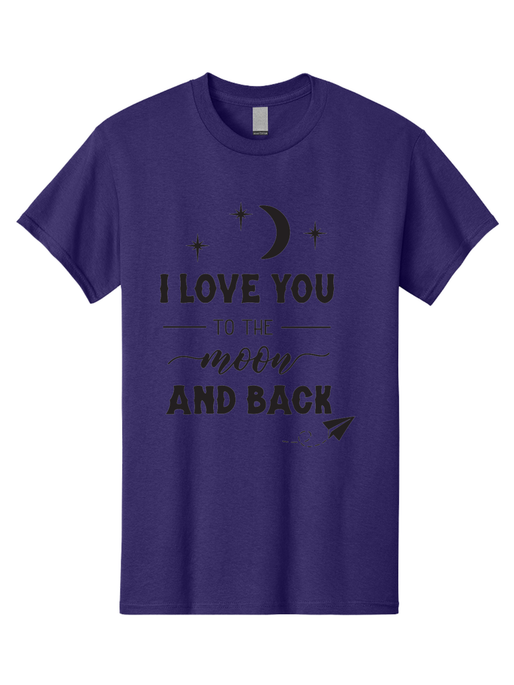 I-Love-You-To-The-Moon-And-Back Men'S Graphic Tee, 100% Cotton, Comfortable Casual Summer Wear, Machine Washable, Love Quote, Romantic Phrase, Moon And Stars, Celestial Theme, Sweet Sentiment, Heartfelt Expression, Loving Message, Aac858