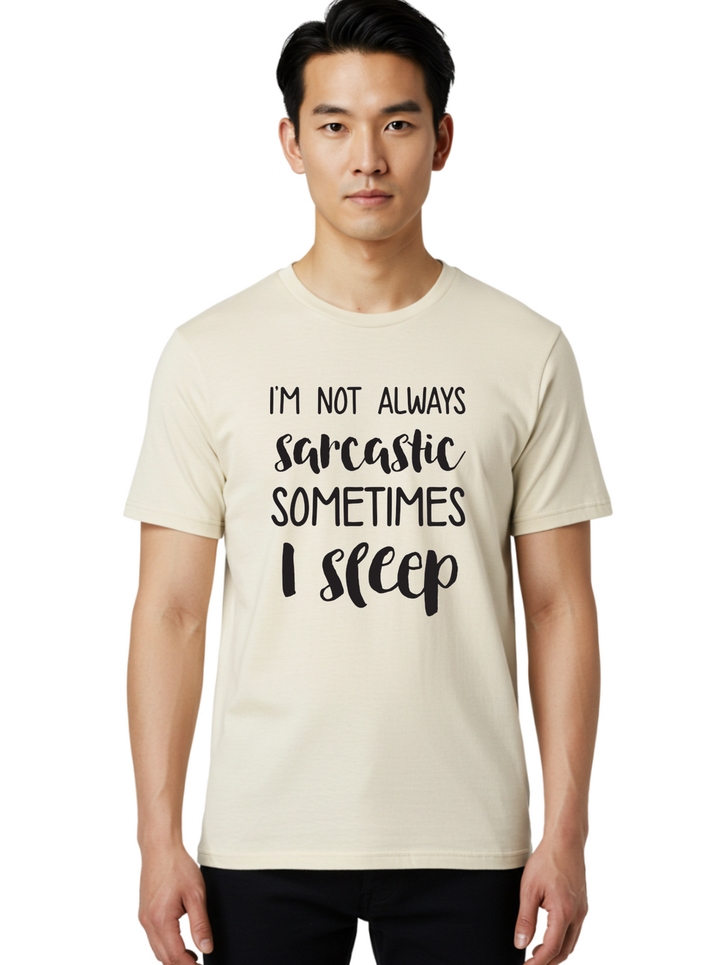 I-M-Not-Always-Sarcastic Men'S Graphic Tee, 100% Cotton, Comfortable Casual Summer Wear, Machine Washable, Funny Quote, Sarcastic Humor, Witty Saying, Humor Quote, Sleep Quote, Sassy Quote, Clever Phrase, Humorous Saying Aac864