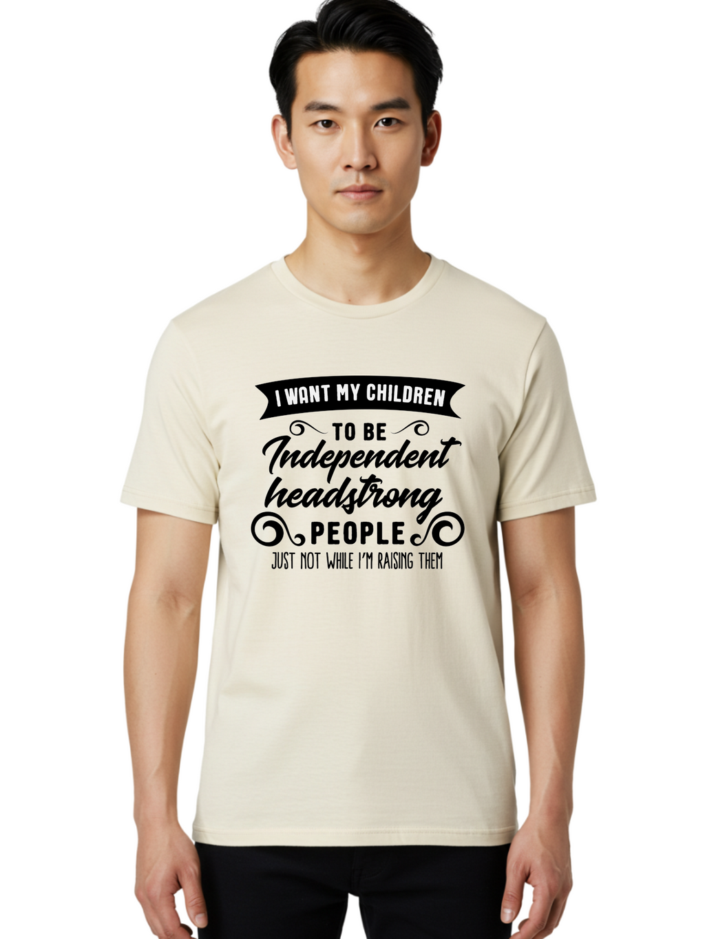 I-Want-My-Children Men'S Graphic Tee, 100% Cotton, Comfortable Casual Summer Wear, Machine Washable, Funny Parenting Quote, Humorous Saying, Parenting Humor, Raising Children, Independent Children, Headstrong Personality, Quirky Design Aac882