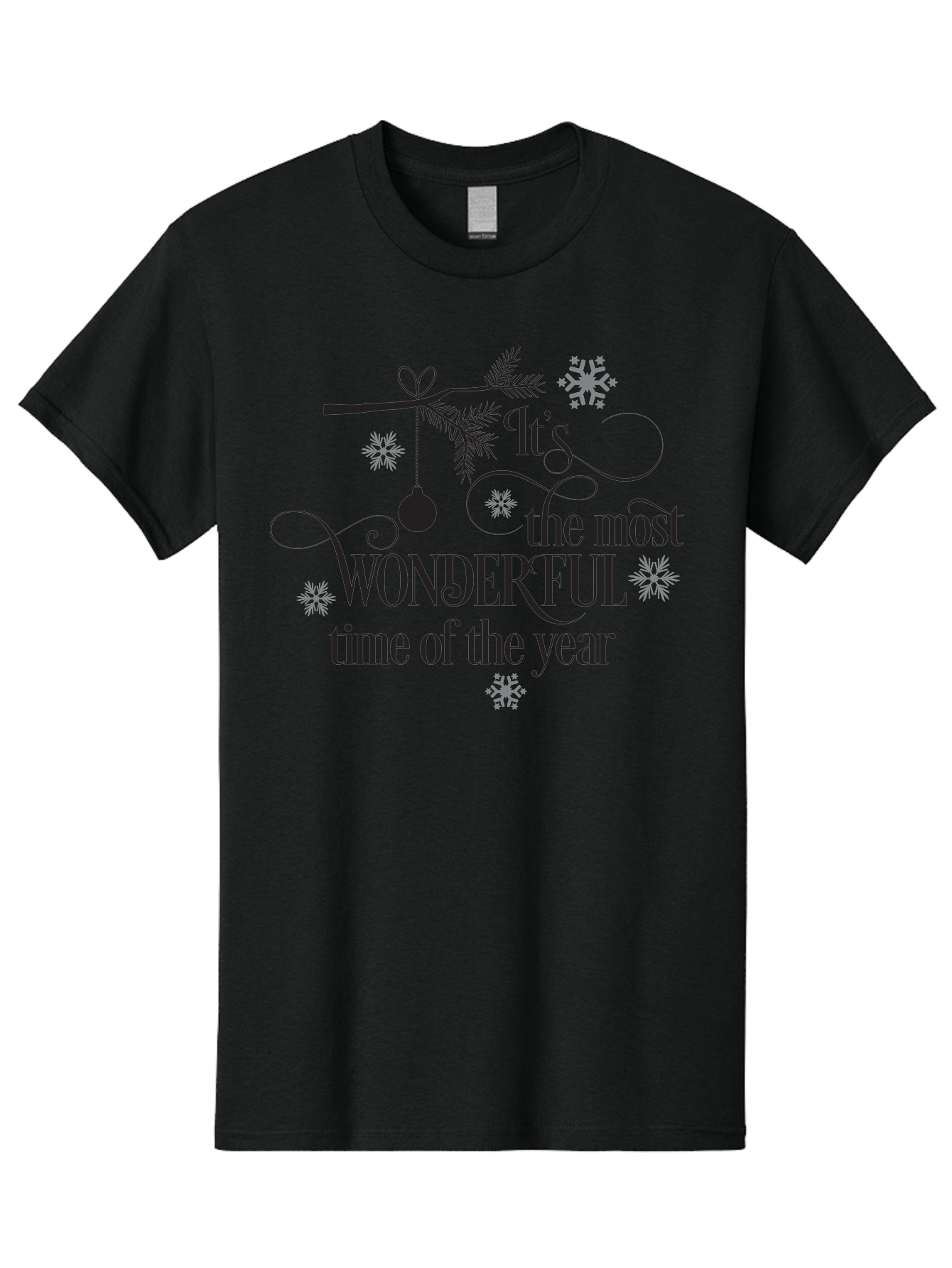 It-S-The-Most-Wonderful-Time-Of-The-Year Men'S Graphic Tee, 100% Cotton, Comfortable Casual Summer Wear, Machine Washable, Christmas Message, Holiday Greeting, Festive Quote, Winter Season, Joyful Atmosphere, Decorative Elements, Aac901