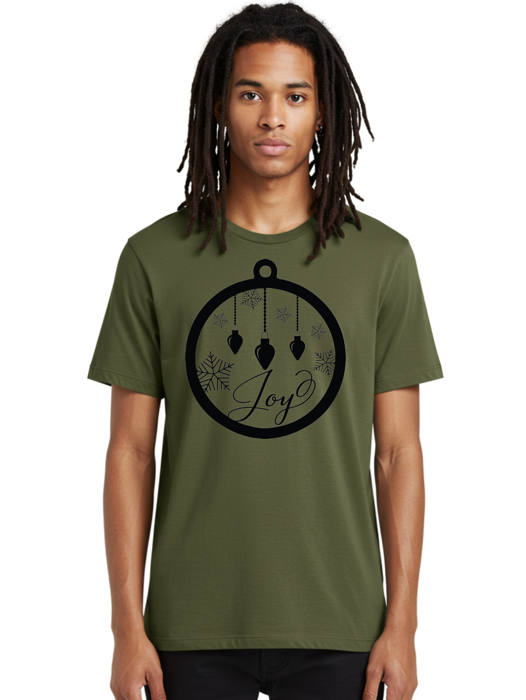 Joy-Ornament Men'S Graphic Tee, 100% Cotton, Comfortable Casual Summer Wear, Machine Washable, Christmas Ornaments, Hanging Decorations, Snowflakes, Festive Atmosphere, Joyful Feelings, Holiday Cheer, Winter Wonderland, Christmas Joy Aac910