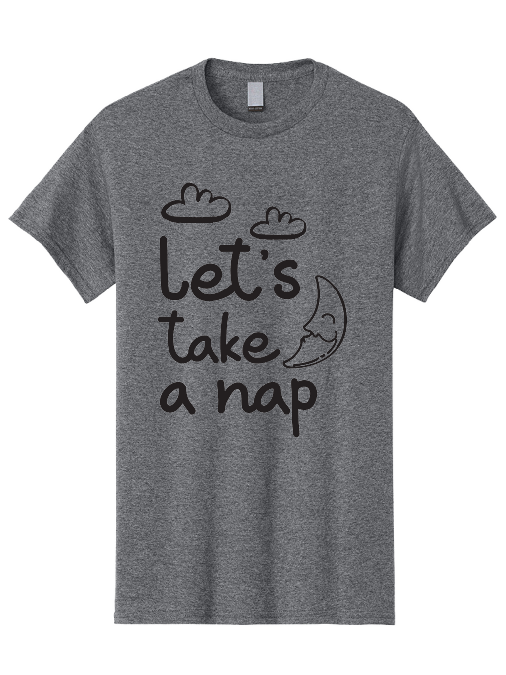 Let-S-Take-Nap Men'S Graphic Tee, 100% Cotton, Comfortable Casual Summer Wear, Machine Washable, Let'S Take Nap, Sleepy Time, Moon And Clouds, Sleep Invitation, Relaxing Quote, Funny Text, Cute Design Aac936