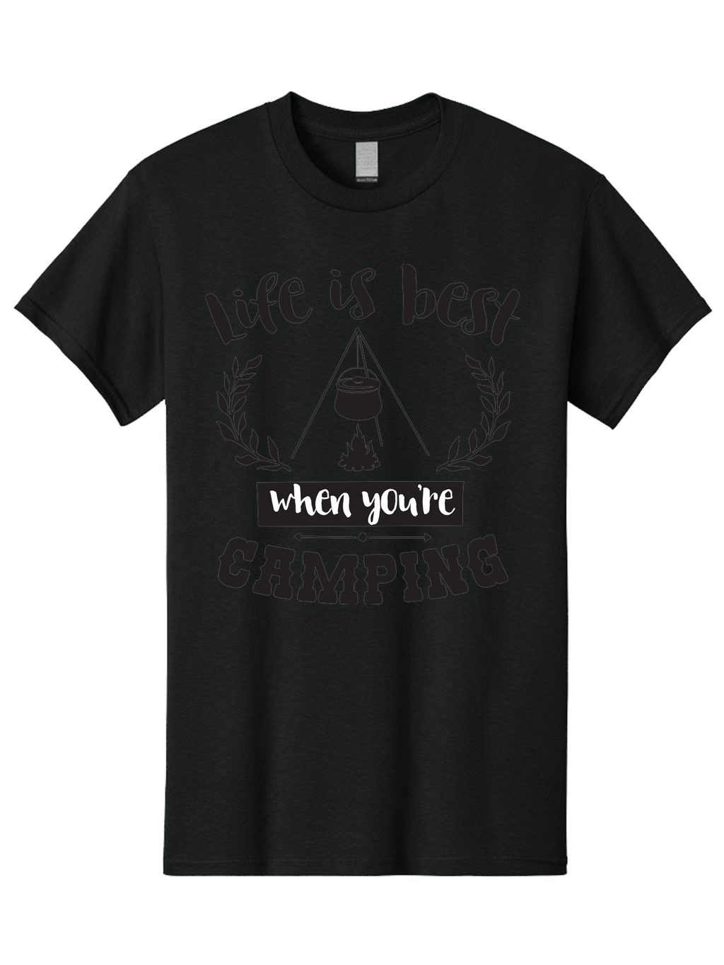 Life-Is-Best-When-You-Re-Camping Men'S Graphic Tee, 100% Cotton, Comfortable Casual Summer Wear, Machine Washable, Camping Quotes, Outdoor Adventures, Wilderness Escape, Camping Lifestyle, Nature Lover, Adventure Seeker, Camping Life, Aac943