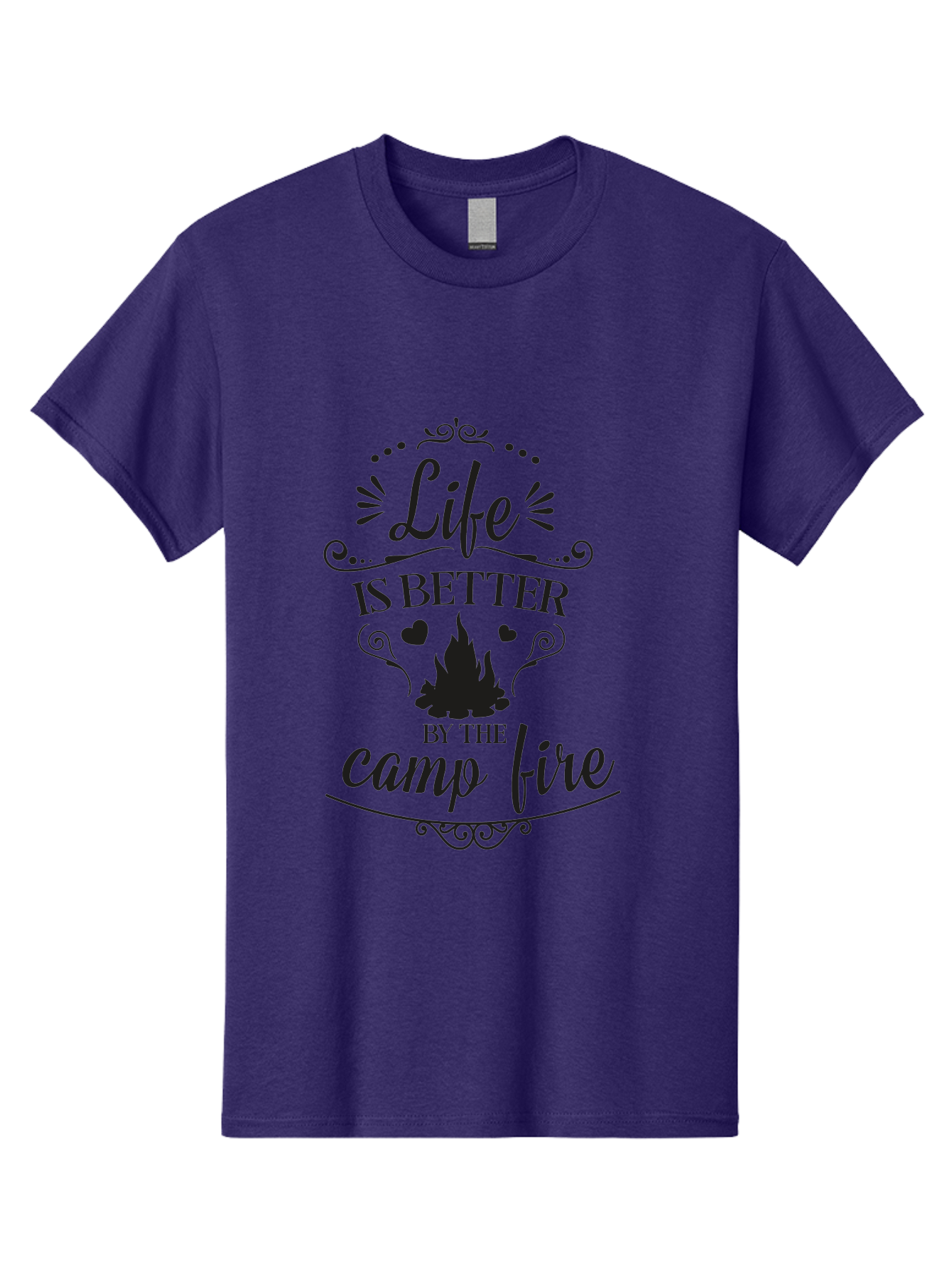 Life-Is-Better-By-The-Camp-Fire Men'S Graphic Tee, 100% Cotton, Comfortable Casual Summer Wear, Machine Washable, Camping Quotes, Campfire Inspiration, Outdoor Adventure, Nature Lovers, Wilderness Exploration, Camping Life, Aac944
