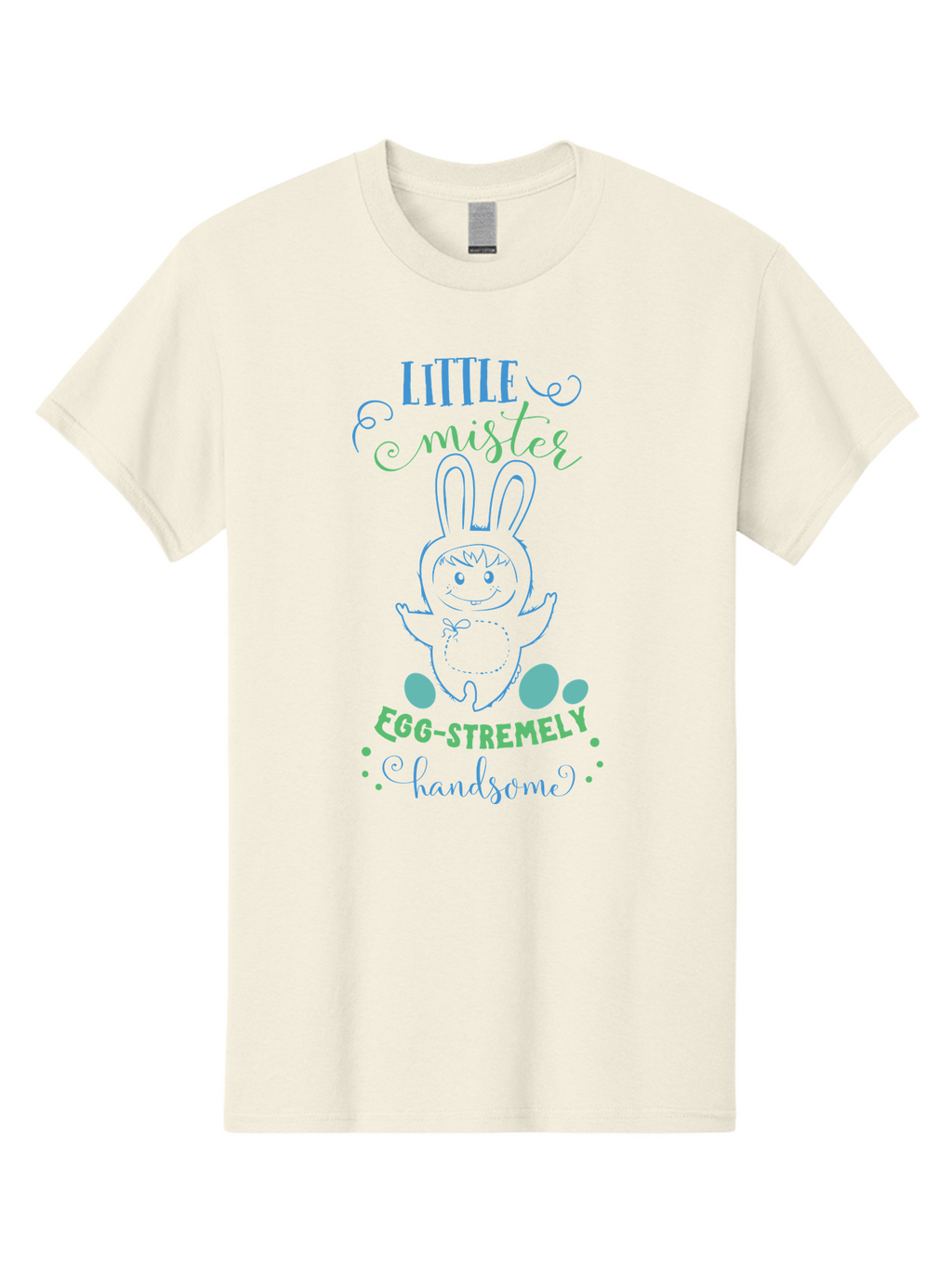 Little-Meepy-Egg-Stremely Men'S Graphic Tee, 100% Cotton, Comfortable Casual Summer Wear, Machine Washable, Easter Bunny, Cute Cartoon Character, Funny Bunny, Easter Eggs, Egg-Stremely Handsome, Little Bunny, Adorable Design, Bunny Love, Aac955