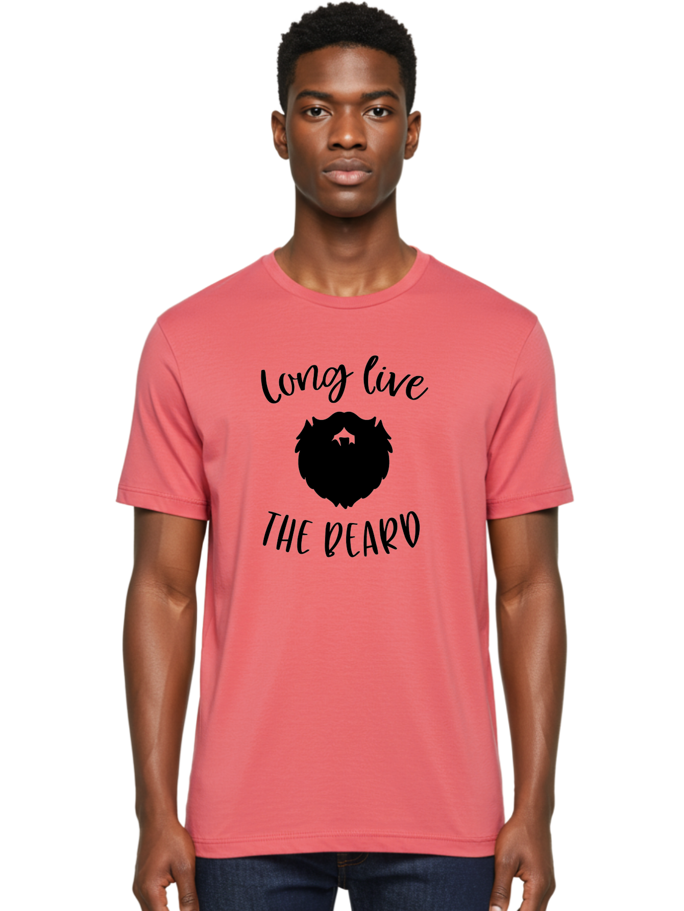 Long-Live-The-Beard Men'S Graphic Tee, 100% Cotton, Comfortable Casual Summer Wear, Machine Washable, Beard Logo, Hipster Culture, Stylish Design, Beard Appreciation, Long Live The Beard, Trendy Graphics, Modern Hipster, Fashionable Beards Aac965