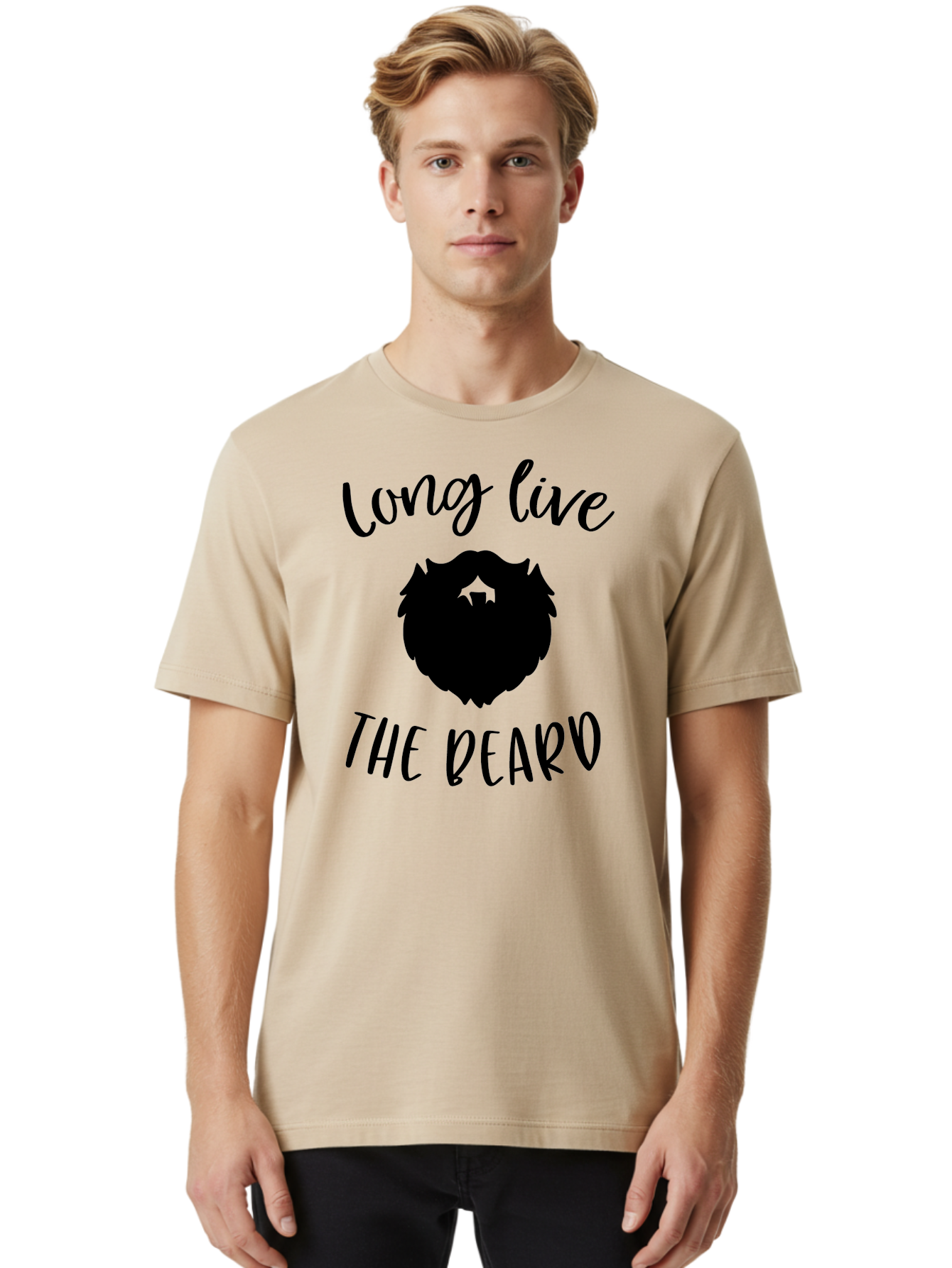 Long-Live-The-Beard Men'S Graphic Tee, 100% Cotton, Comfortable Casual Summer Wear, Machine Washable, Beard Logo, Hipster Culture, Stylish Design, Beard Appreciation, Long Live The Beard, Trendy Graphics, Modern Hipster, Fashionable Beards Aac965