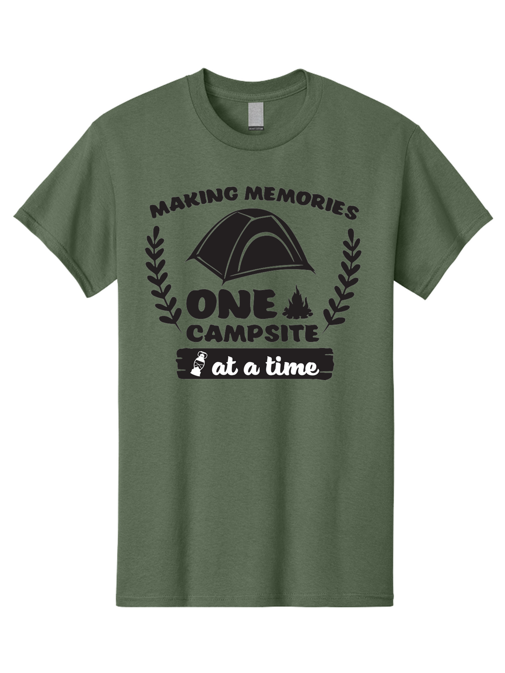 Making-Memories-One-Campsite-At-A-Time Men'S Graphic Tee, 100% Cotton, Comfortable Casual Summer Wear, Machine Washable, Camping Adventures, Outdoor Escapades, Making Memories, One Campsite At A Time, Campsite Fun, Tent Life, Campfire Moments, Aac990