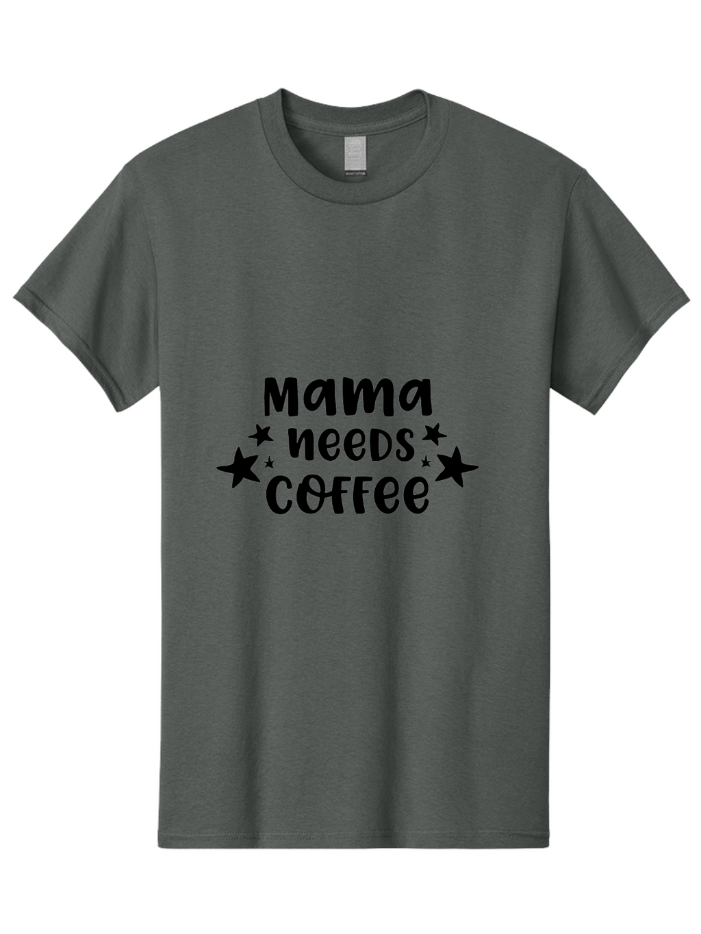 Mama-Needs-Coffee Men'S Graphic Tee, 100% Cotton, Comfortable Casual Summer Wear, Machine Washable, Funny Mom Quotes, Coffee Quote, Mama Needs Coffee, Mom Humor, Coffee Humor, Star Design, Black Text, Mothers Day Gift Aac991