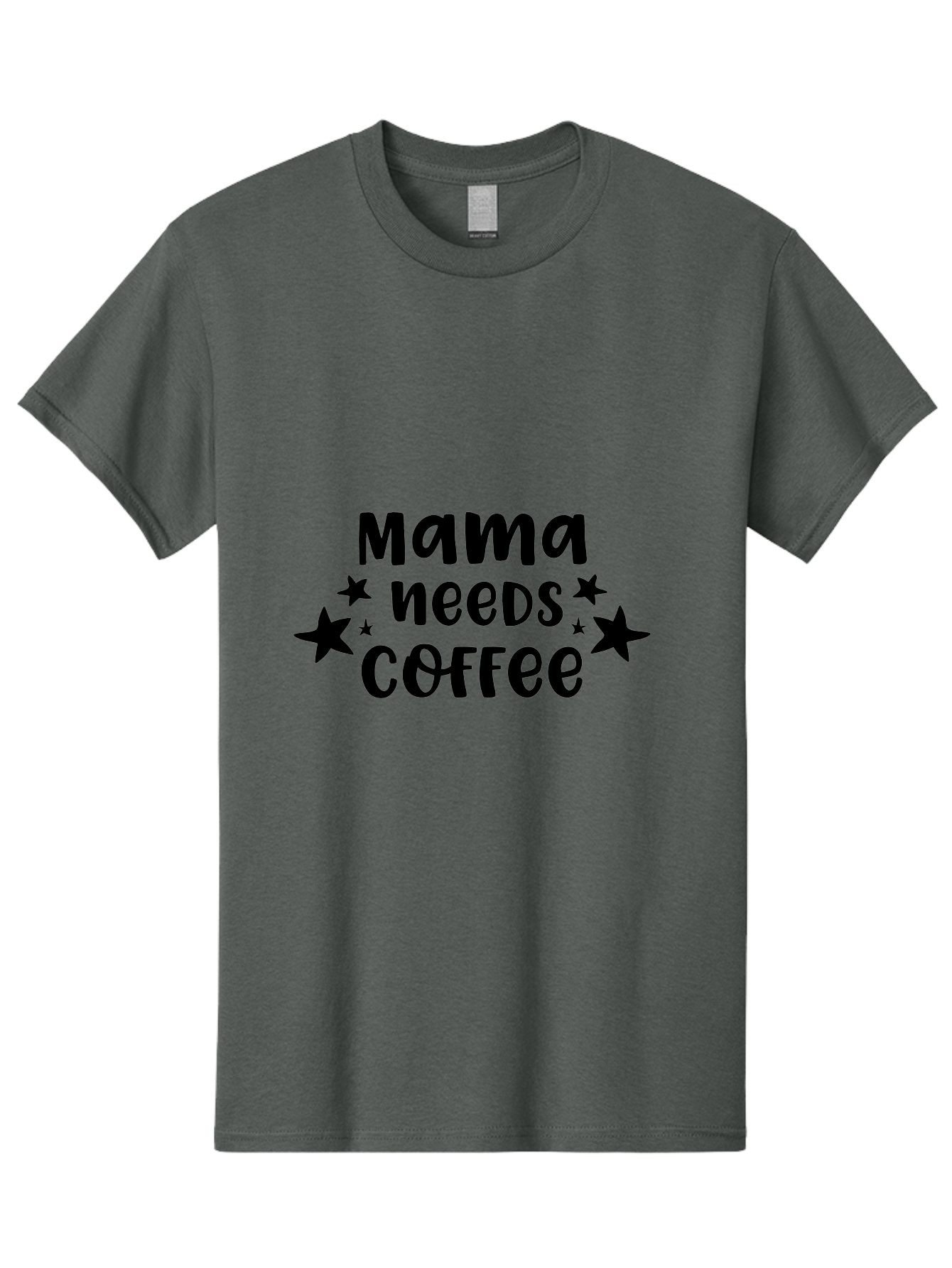 Mama-Needs-Coffee Men'S Graphic Tee, 100% Cotton, Comfortable Casual Summer Wear, Machine Washable, Funny Mom Quotes, Coffee Quote, Mama Needs Coffee, Mom Humor, Coffee Humor, Star Design, Black Text, Mothers Day Gift Aac991