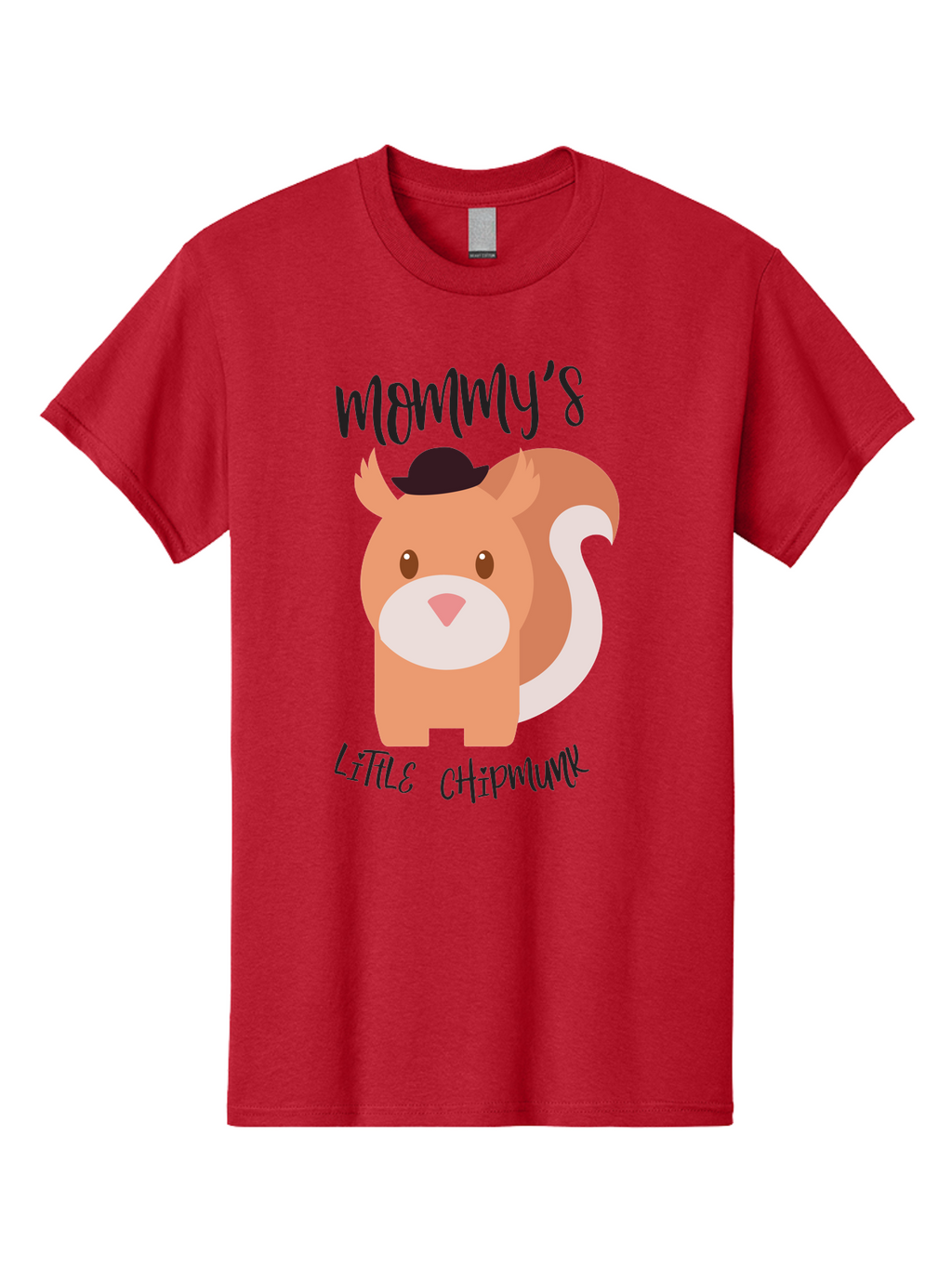 Mommy-S-Little-Chipmunk Men'S Graphic Tee, 100% Cotton, Comfortable Casual Summer Wear, Machine Washable, Chipmunk Cartoon, Animal Graphics, Cartoon Character Design, Nursery Art, Cute Squirrel Illustration, Children'S Graphic Design, Aad017