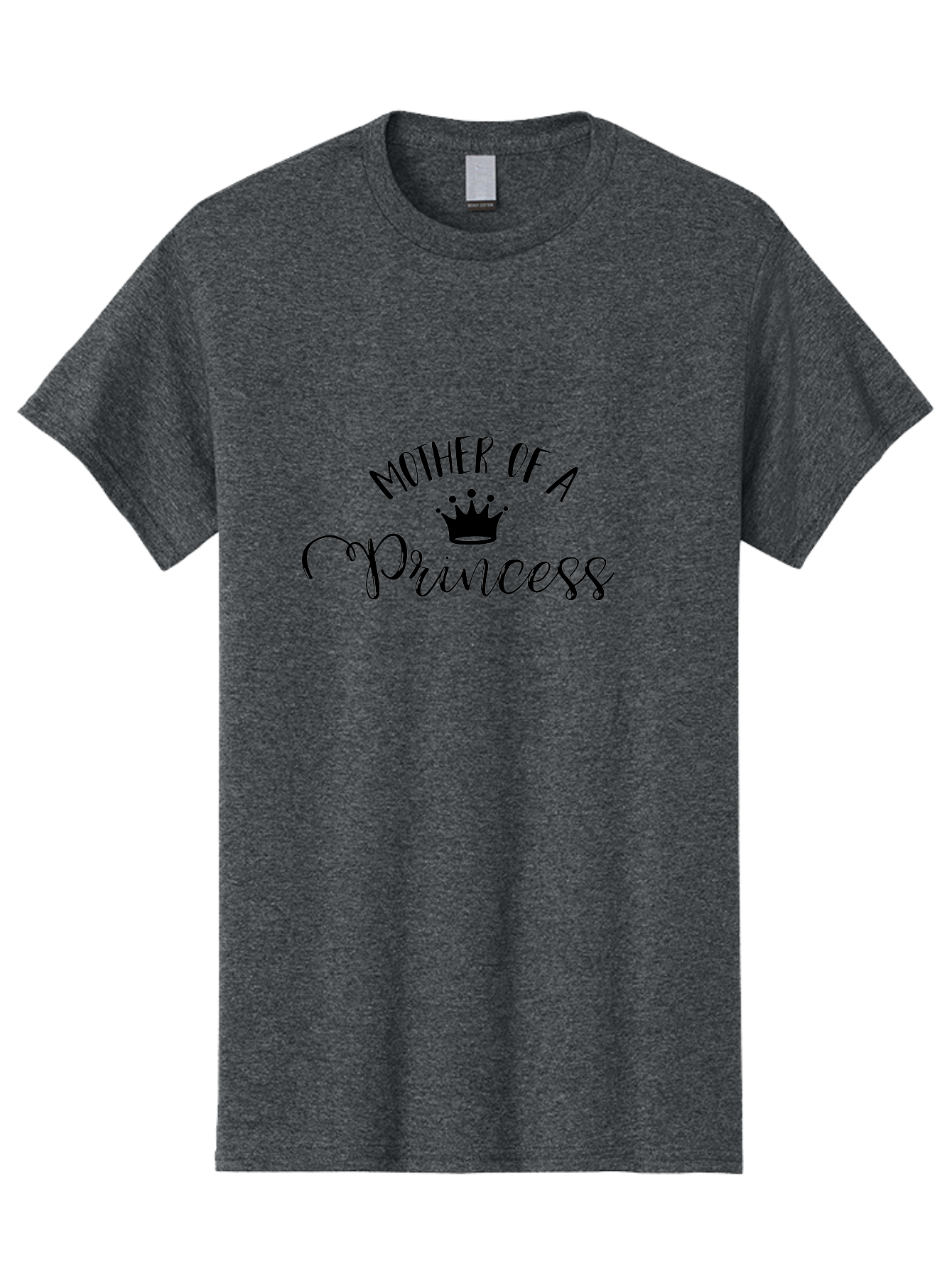 Mother-Of-A-Princess Men'S Graphic Tee, 100% Cotton, Comfortable Casual Summer Wear, Machine Washable, Mother Of A Princess, Princess Crown, Motherhood, Royalty, Feminine Charm, Elegant Design, Black Typography, Crown Icon, Mother Love Aad022